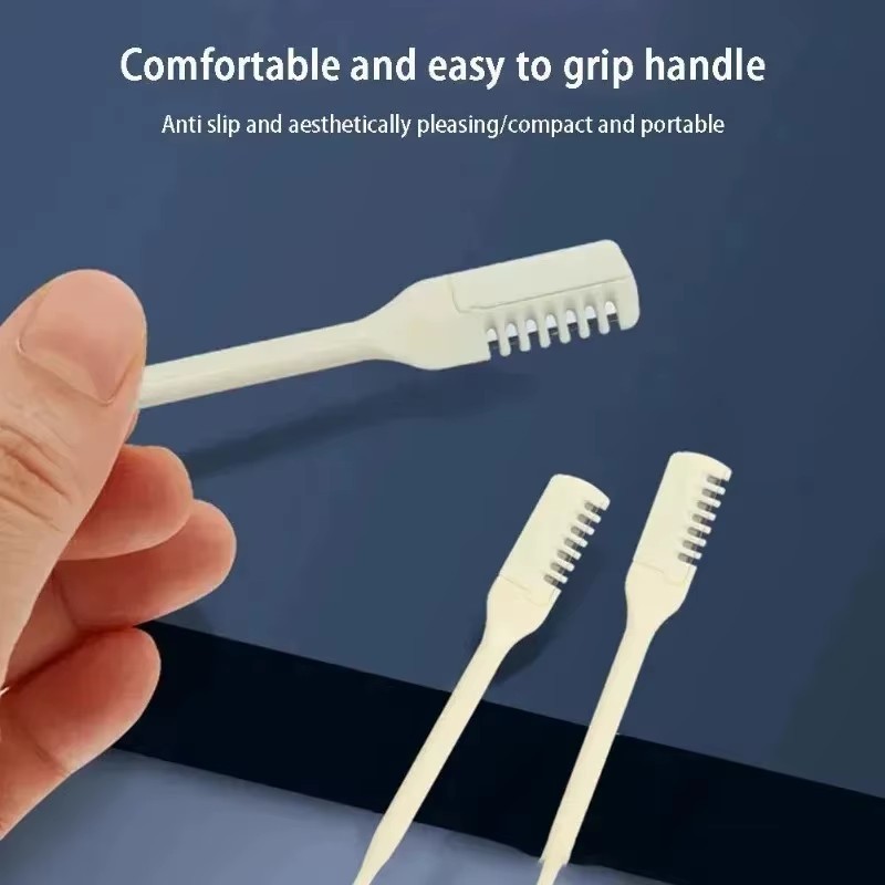 10-Pack Manual Nose Hair Trimmer 360° Rotating Nasal Hair Cutter with Ear Pick.