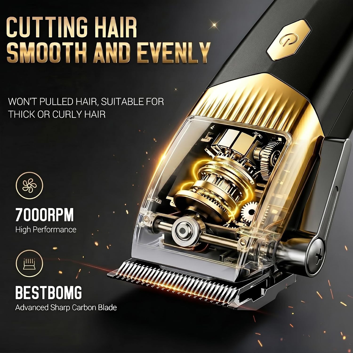 Professional Hair Clipper Set-4 in 1-Beard, Trimmer & Rechargeable Shaver (Gold)