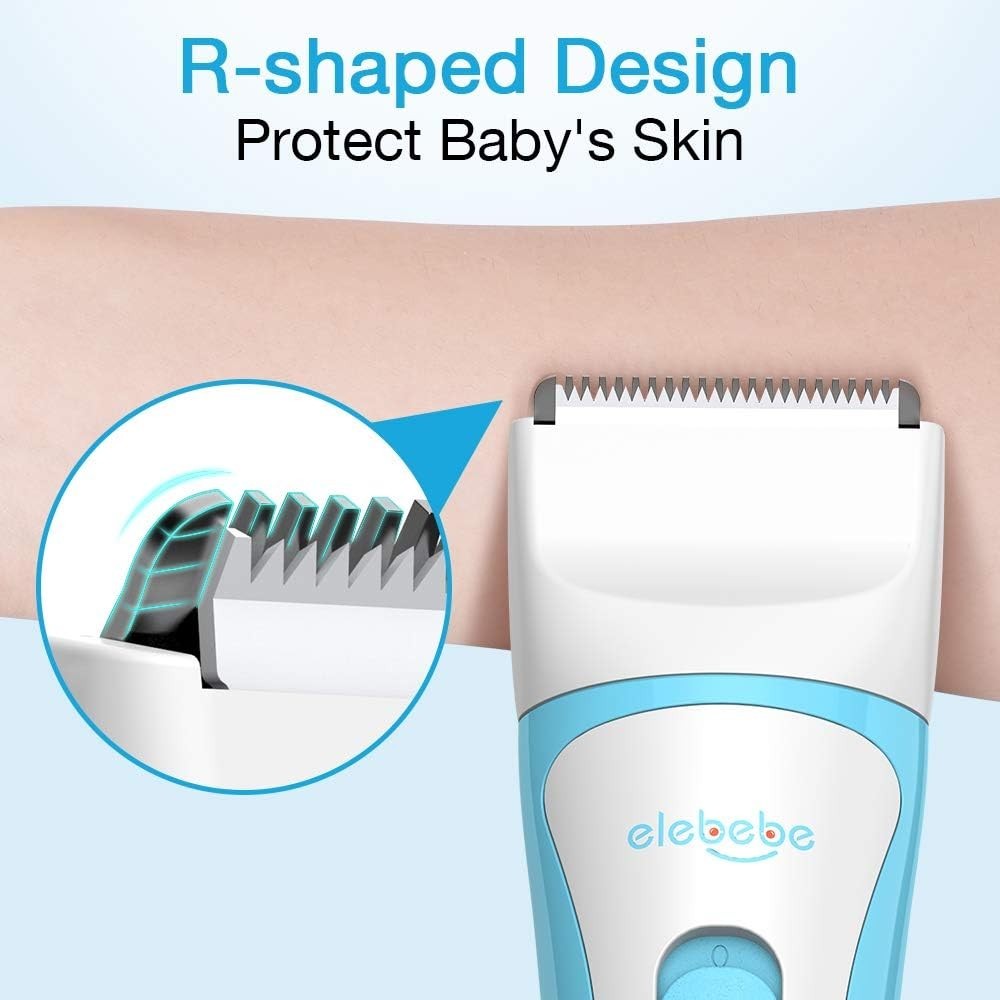 Elebebe Baby Hair Clippers – Electric Hair Trimmer with 3 Heads & 3 Guide Combs