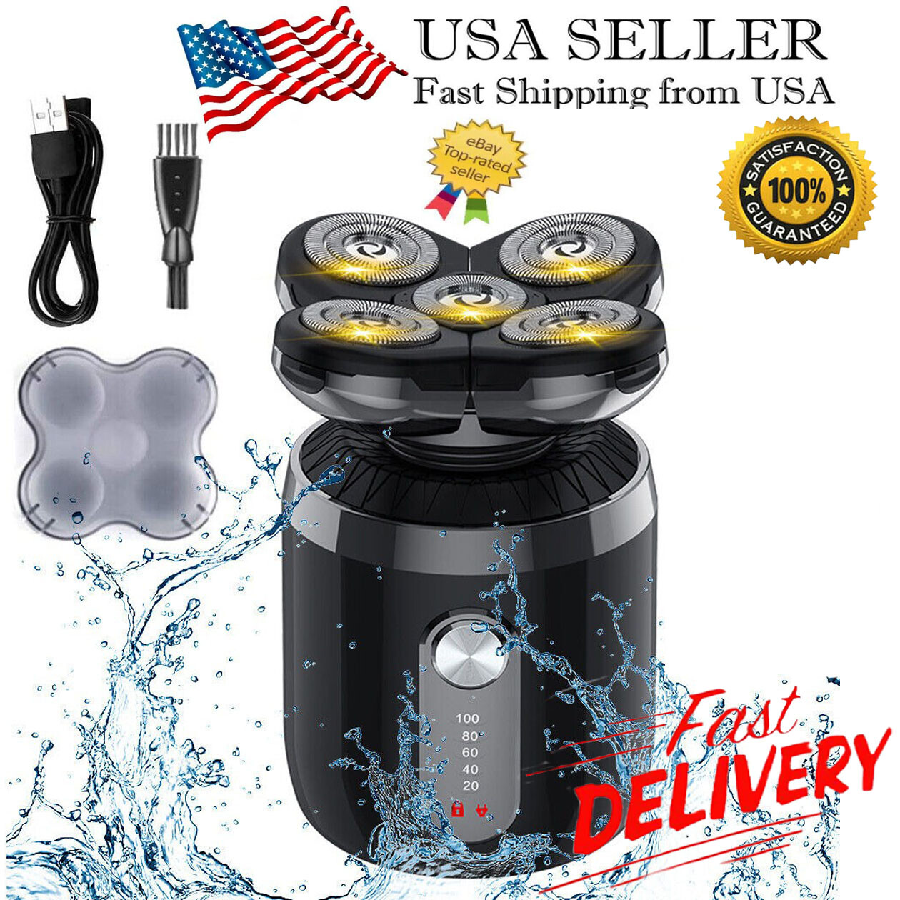 Electric Remover Shavers Bald Head Smooth Skull Cordless Wet Dry For XMAS GIFT