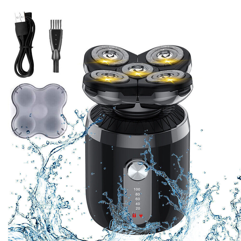 Men Rotary Electric Shaver 5D Bald Head Hair Beard Trimmer Razor Rechargeable