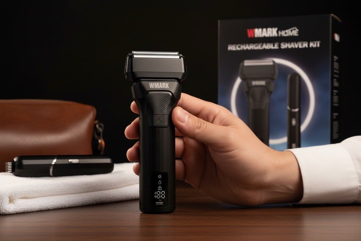 NEW WMARK Home Rechargeable Shaving Kit 2 In 1 Men’s Shaver And Nose Trimmer