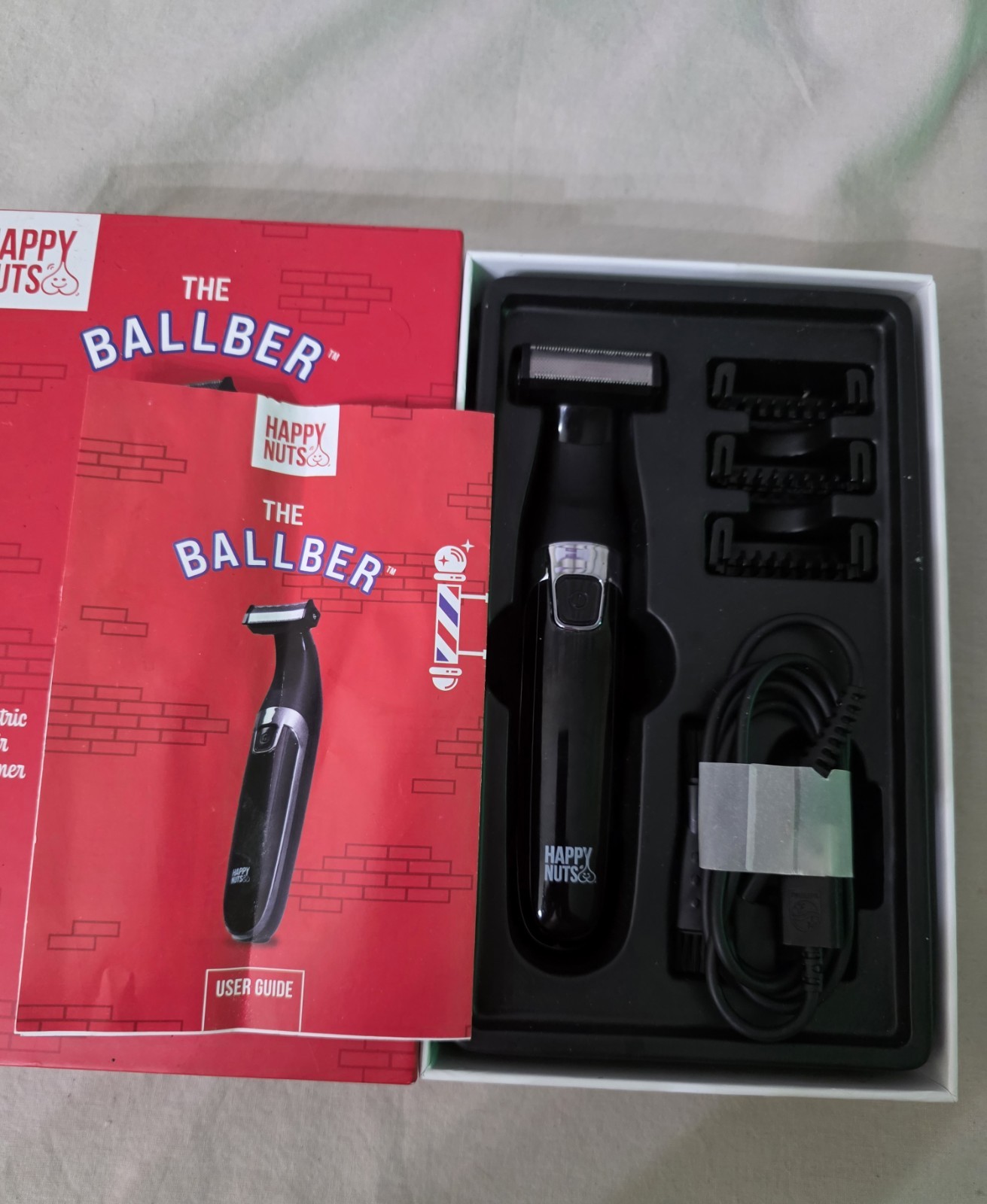 HAPPY NUTS Ballber Electric Body Hair Trimmer for Men Waterproof Groomer Kit