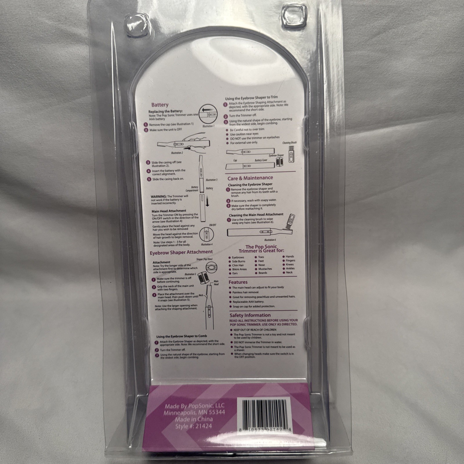POP Sonic Trimmer Purple Flower NEW SEALED