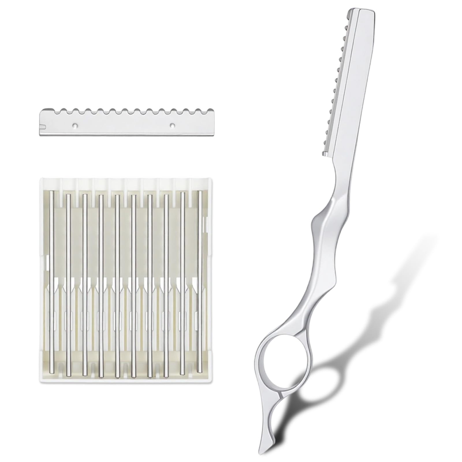 Hair Razors for Cutting Hair, 6.9″ Stainless Steel Thinning Razor Silver