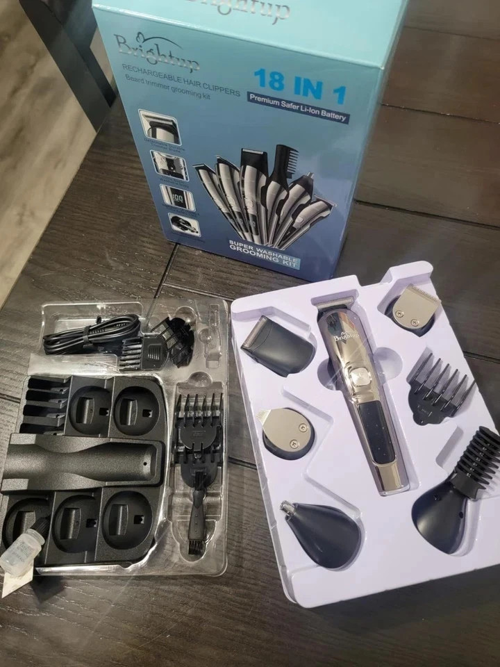 USA Stainless Steel Lithium Ion 2.0+ Beard Trimmer for Men, Electric Shaver