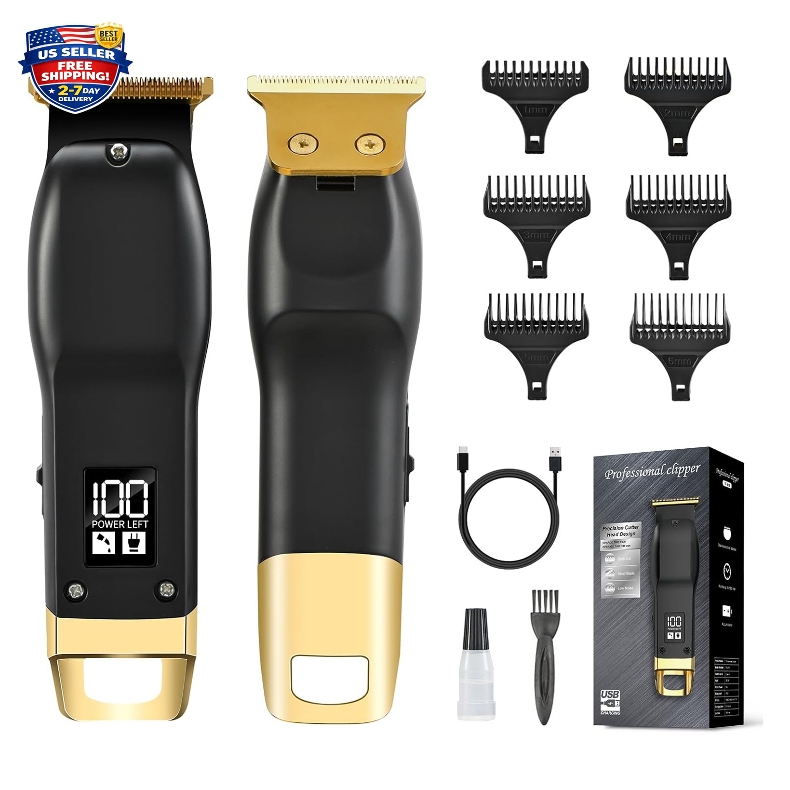 Men’s Beard Trimmer Cordless Hair Clippers Razor for Face Neck Groin Manscaping