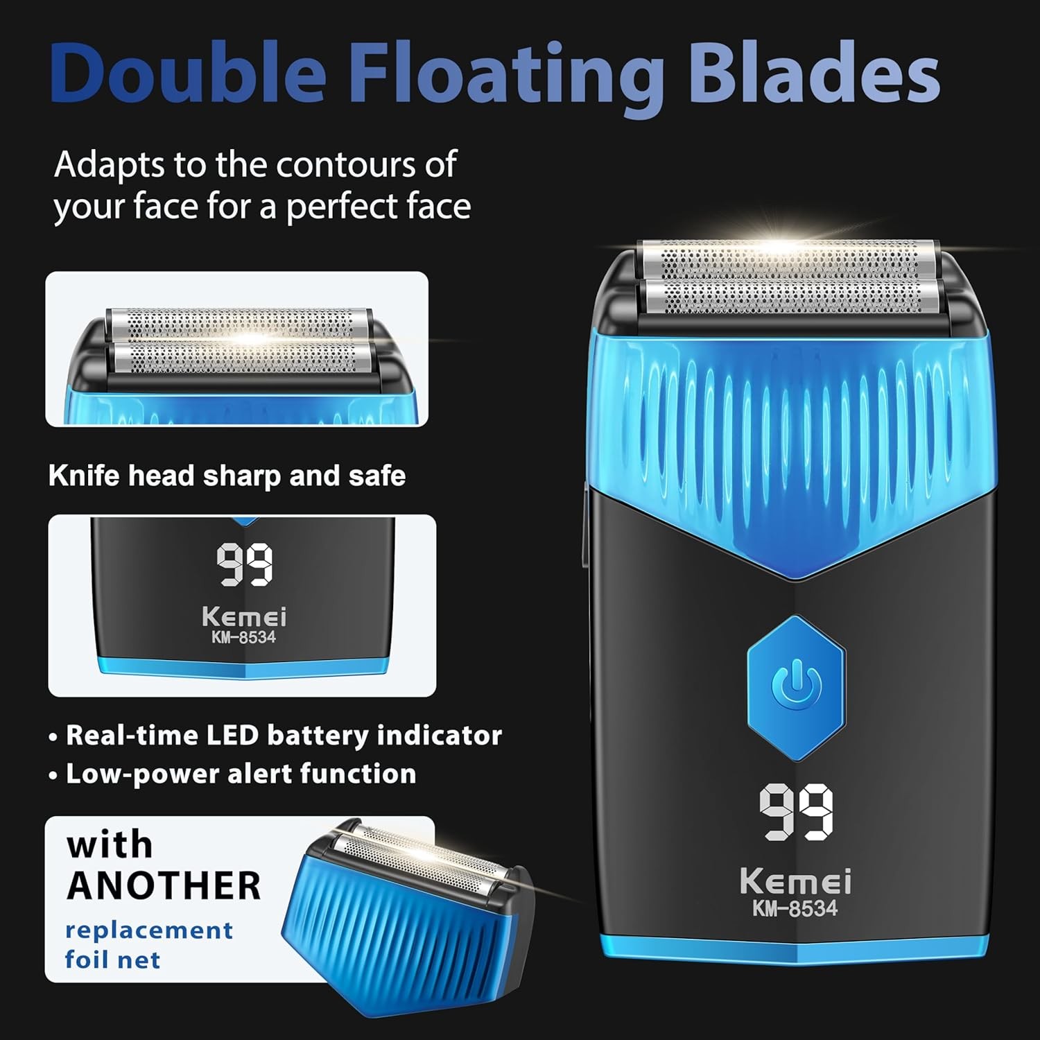 Kemei Clippers and Trimmers Set,Professional Hair Clippers for Men,Mens Cordless
