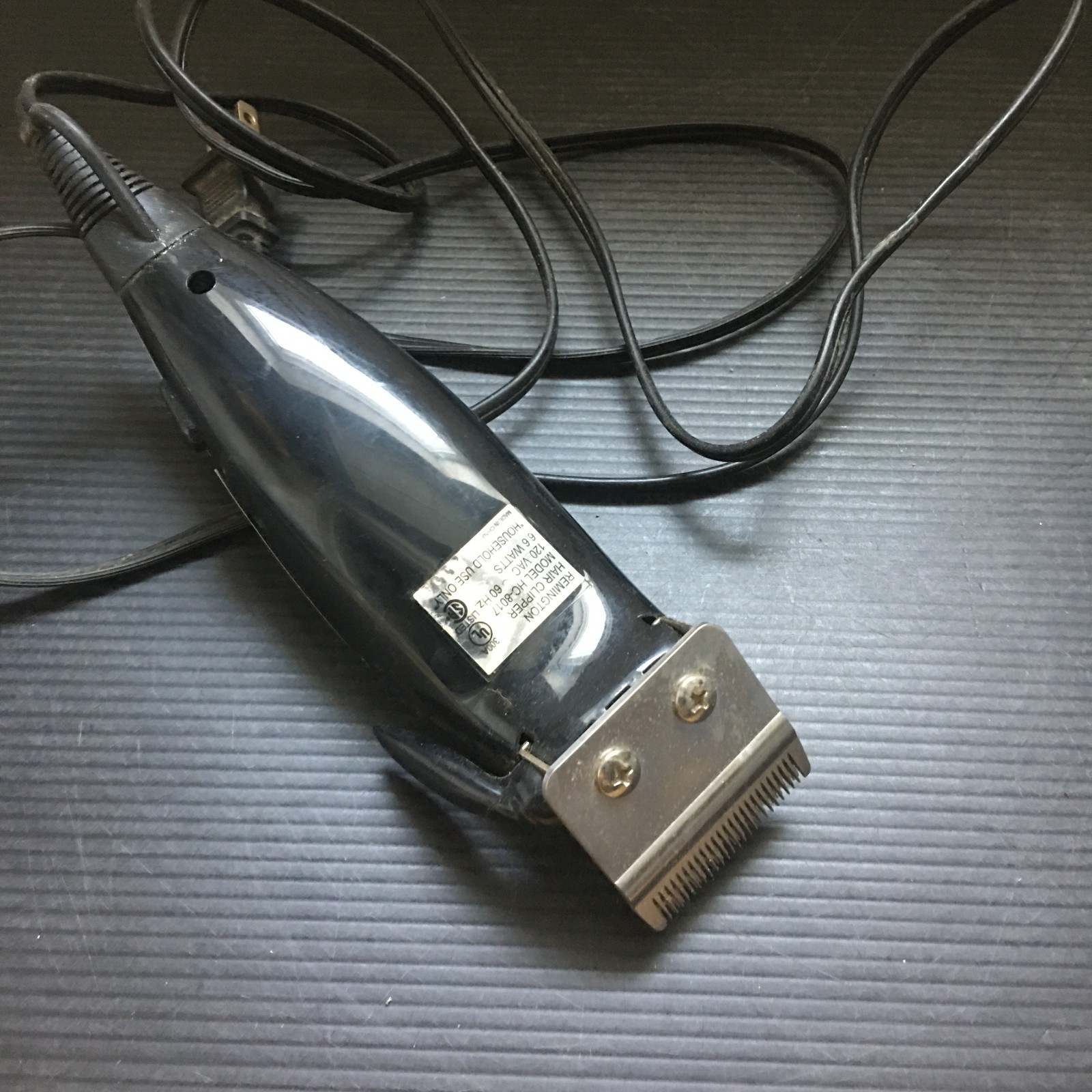 Remington HC-8017 Corded Hair Clipper, 120V Household Electric Trimmer Black