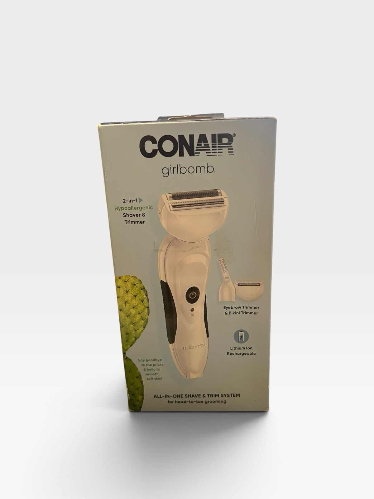 CONAIR GIRLBOMB ALL-IN-ONE SHAVE AND TRIM SYSTEM HEAD TO TOE GROOMING (27C)