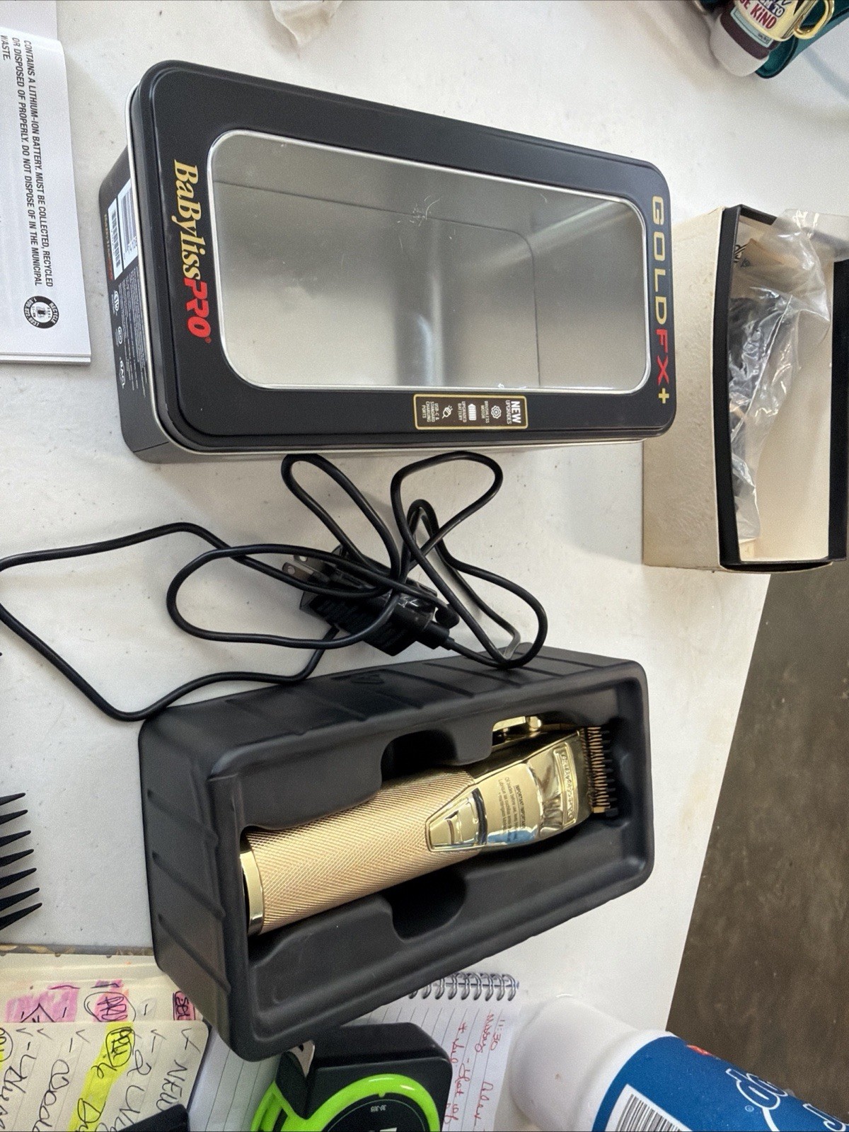 BabylissPro FX870G Cordless Lithium-Ion Adjustable Clipper – Gold – Works GREAT
