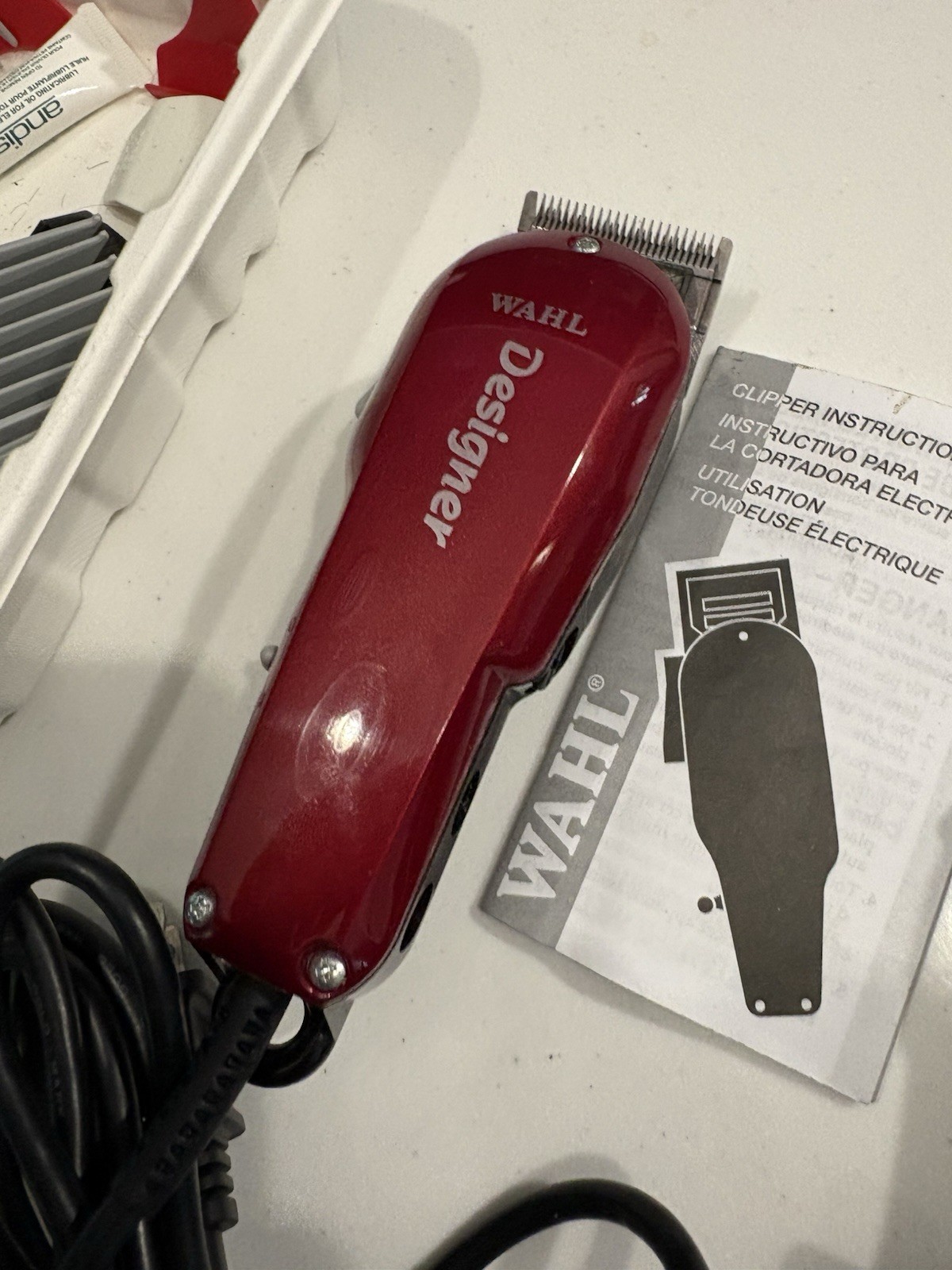 Lot 2 WAHL Electric Clippers Trimmers (Models: Designor & Bullet ) & Accessories