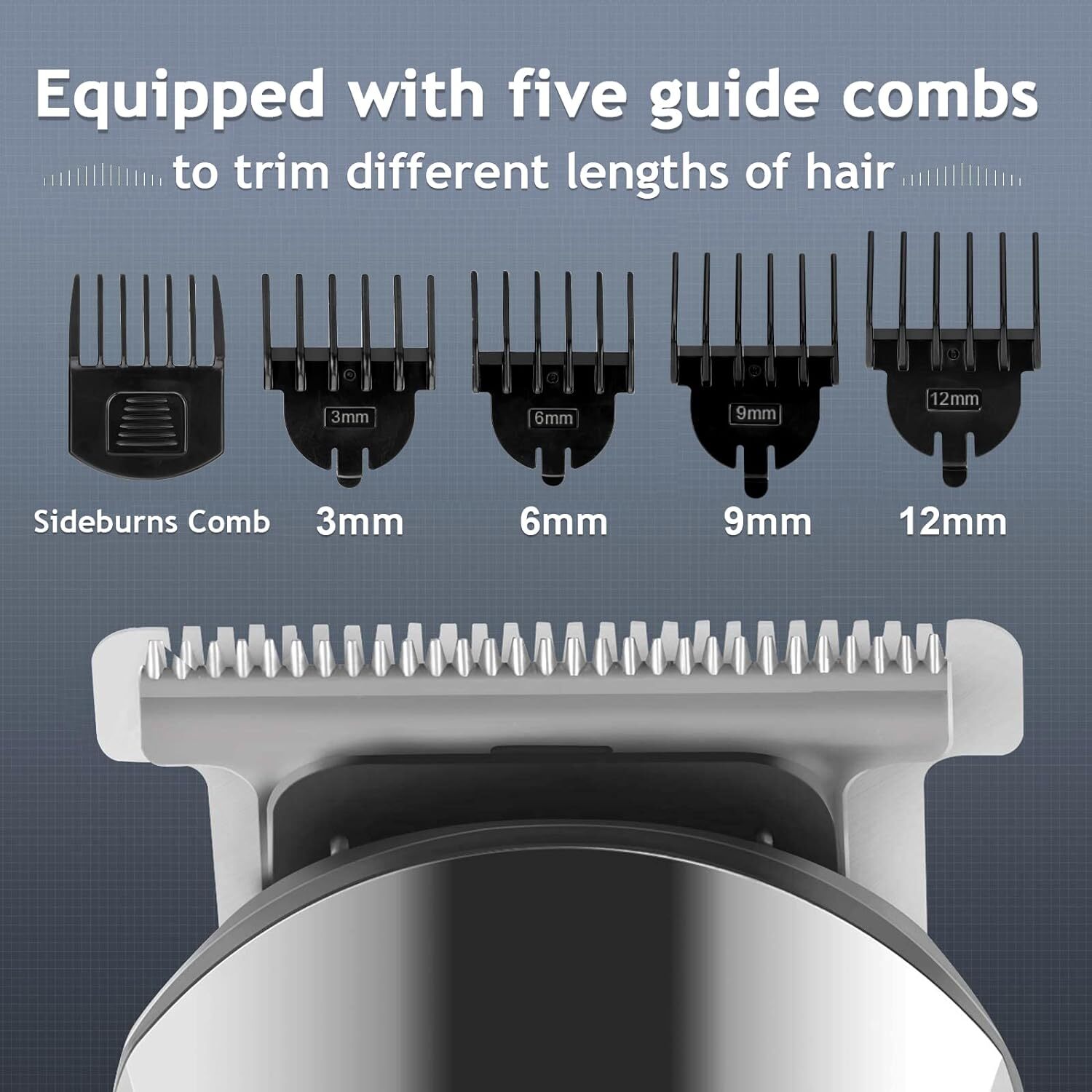 Beard Trimmer for Men, Waterproof Electric Razor Cordless Hair Clippers