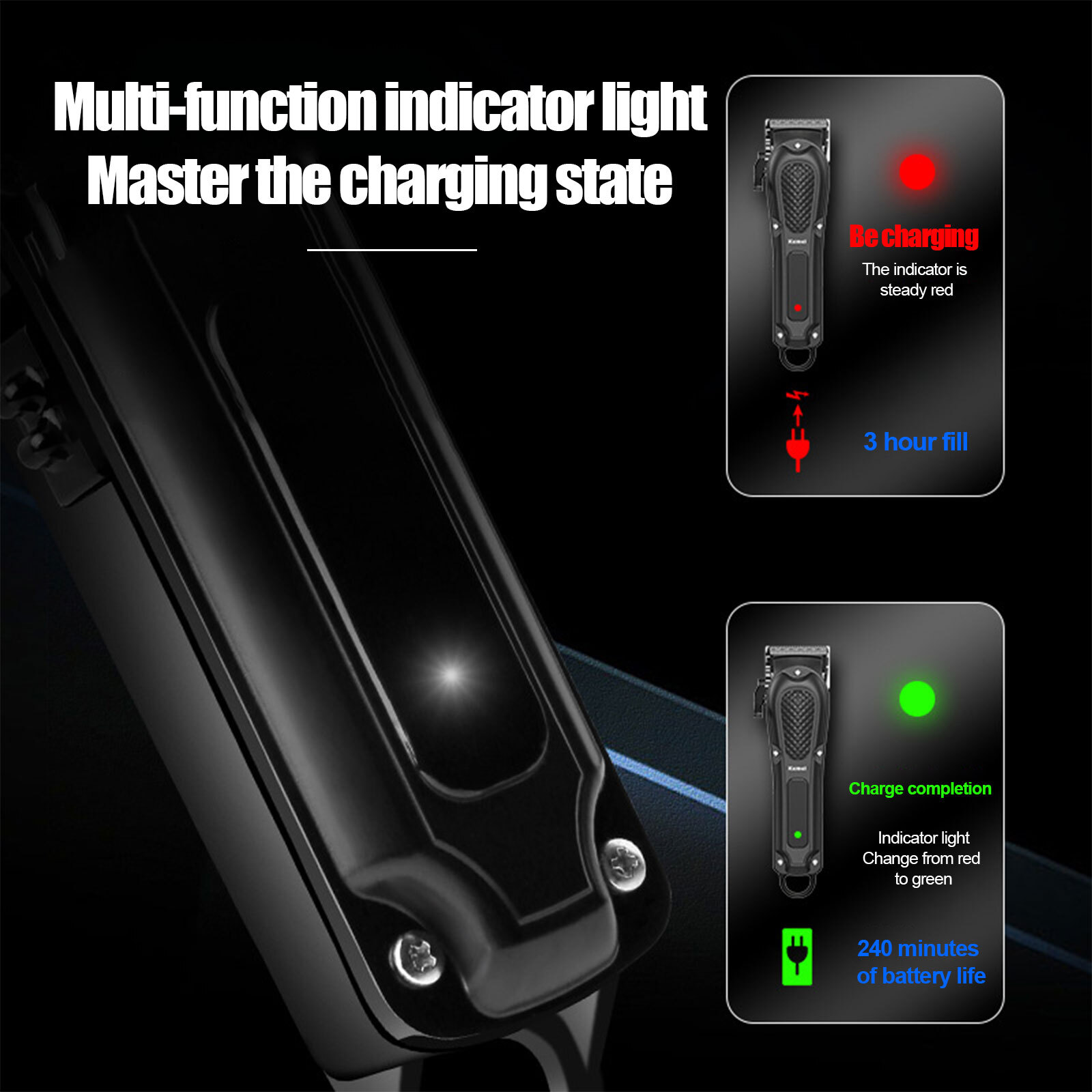 Kemei-1071 Cordless Hair Trimmer & Clipper Professional Electric Cutting Machine