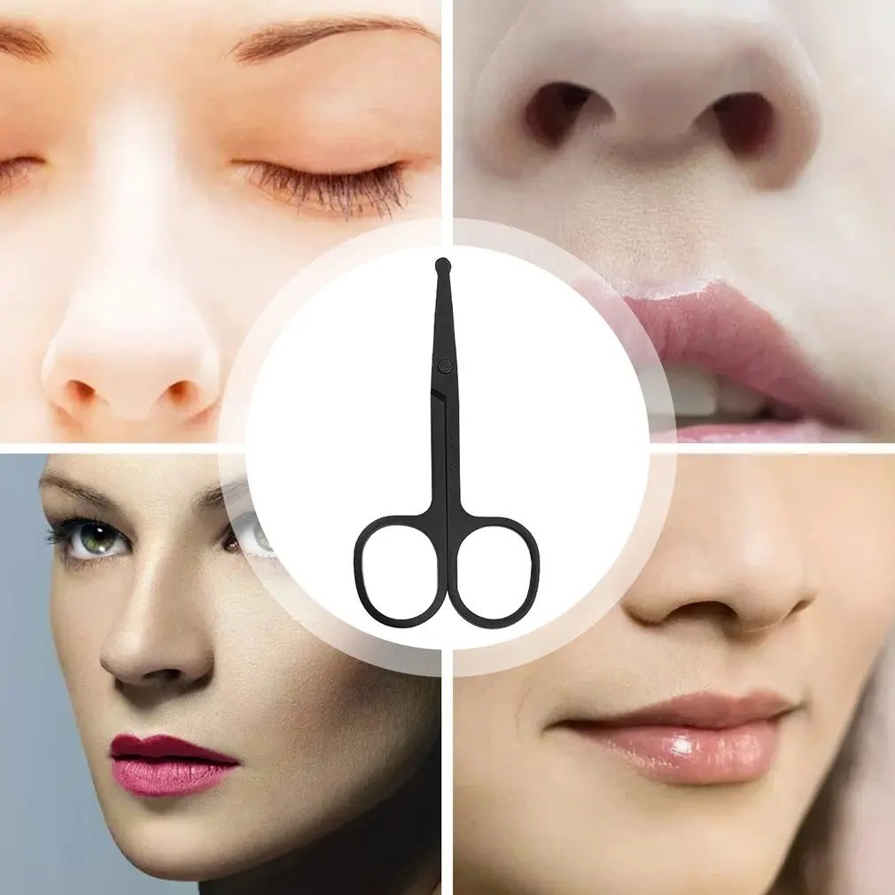 Nose Hair Scissors Mini Stainless Steel Round Head Beauty Trimmer Nose Hair Trim