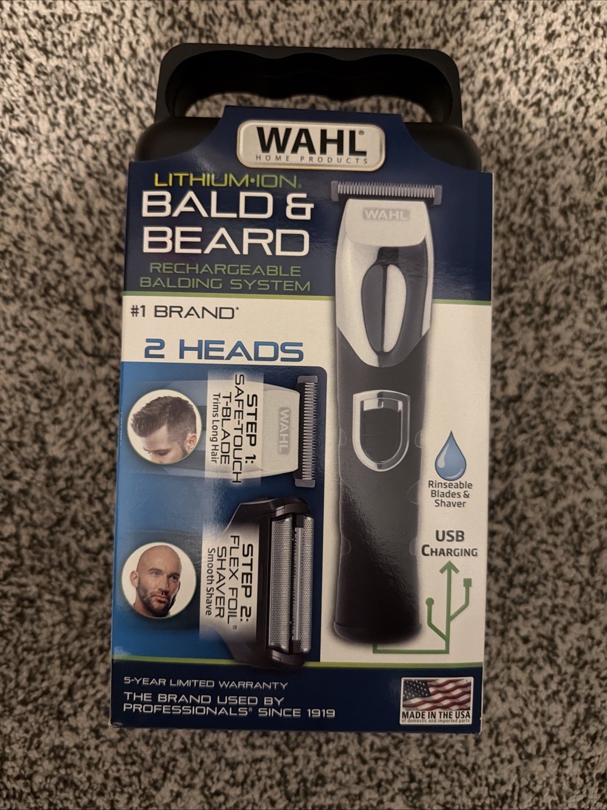 Wahl Lithium Ion Bald & Beard Men’s Cordless 2-Head Trimming Kit Brand NEW