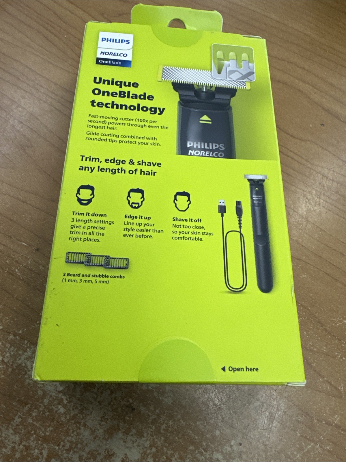 New Philips Norelco OneBlade 3X Trimmer, Edger, and Shaver FACE QP1424/70