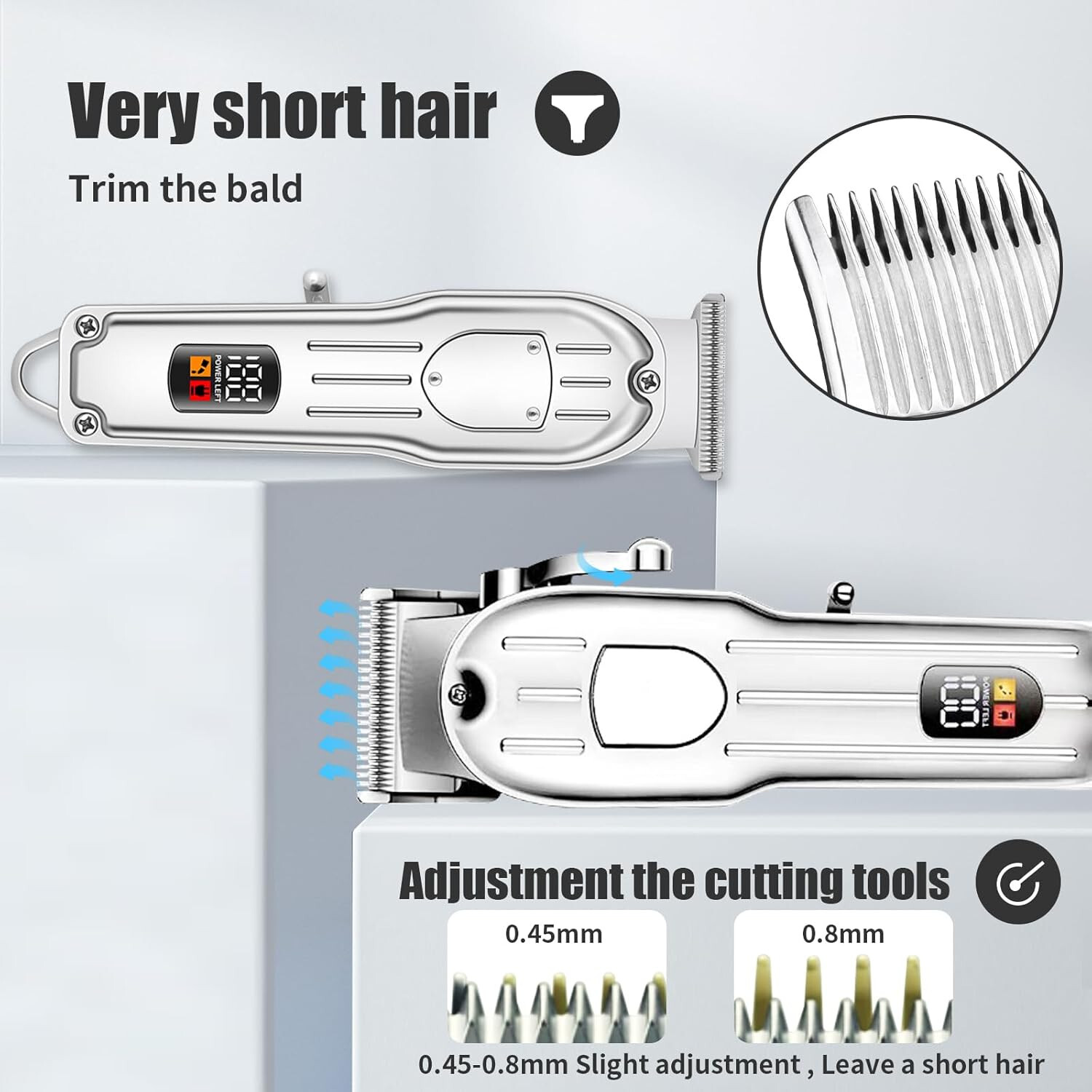 Professional Cordless Hair Clipper for Men Hair Beard Trimmer Quiet Home Barber