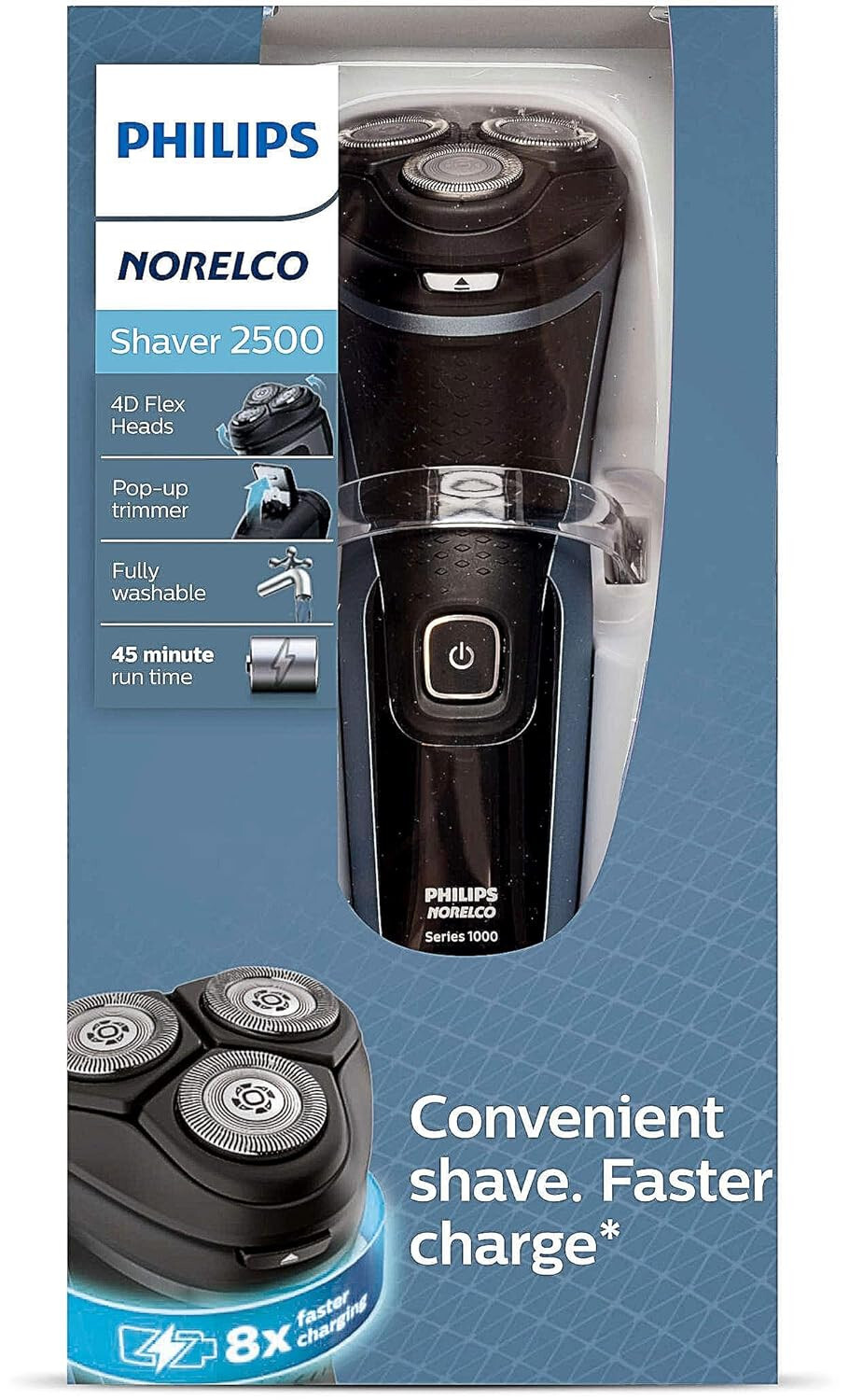Philips Norelco Trimmer 2500, S1311/82, Battery Power, Black
