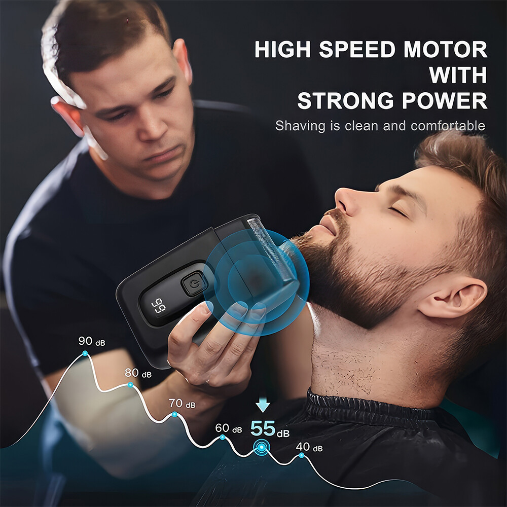 Professional Hair Clipper for Men, 3-piece Set, Beard Trimmer Shaver Set Black