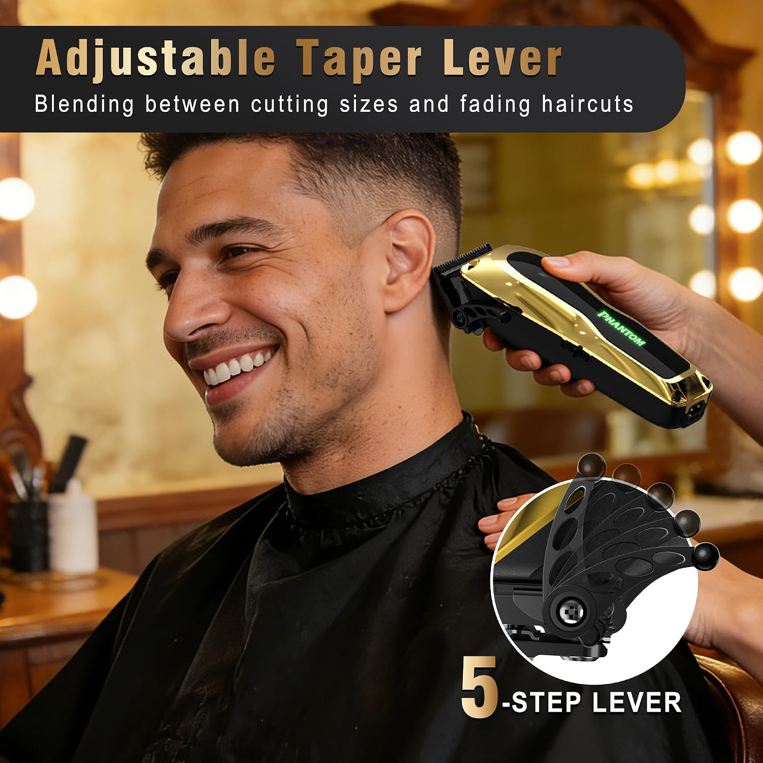 Professional Hair Clippers for Men, Cordless Barber Clippers & Trimmer Set with