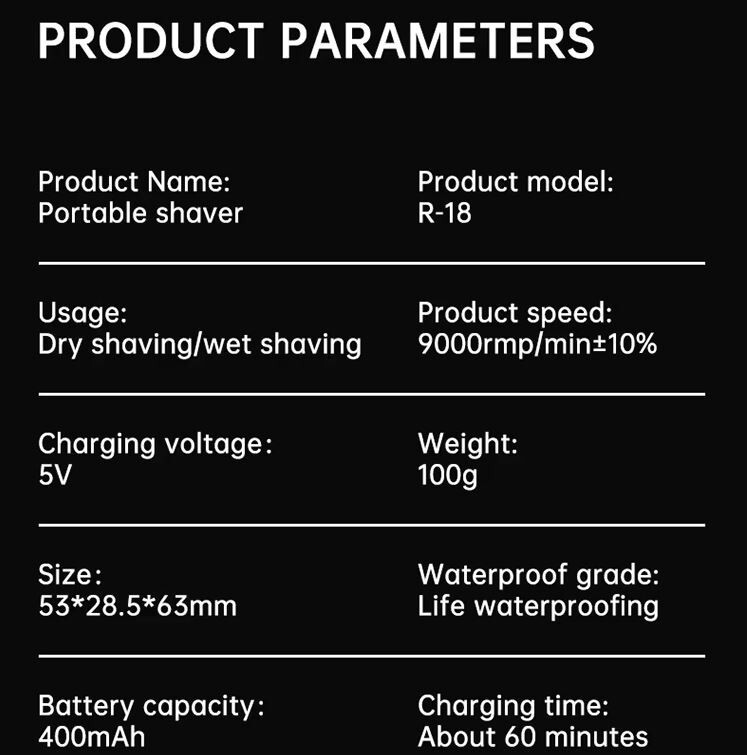 Men Mini Rotating Double Head Travel Shaver USB-C Charging Portable Shaver-R18
