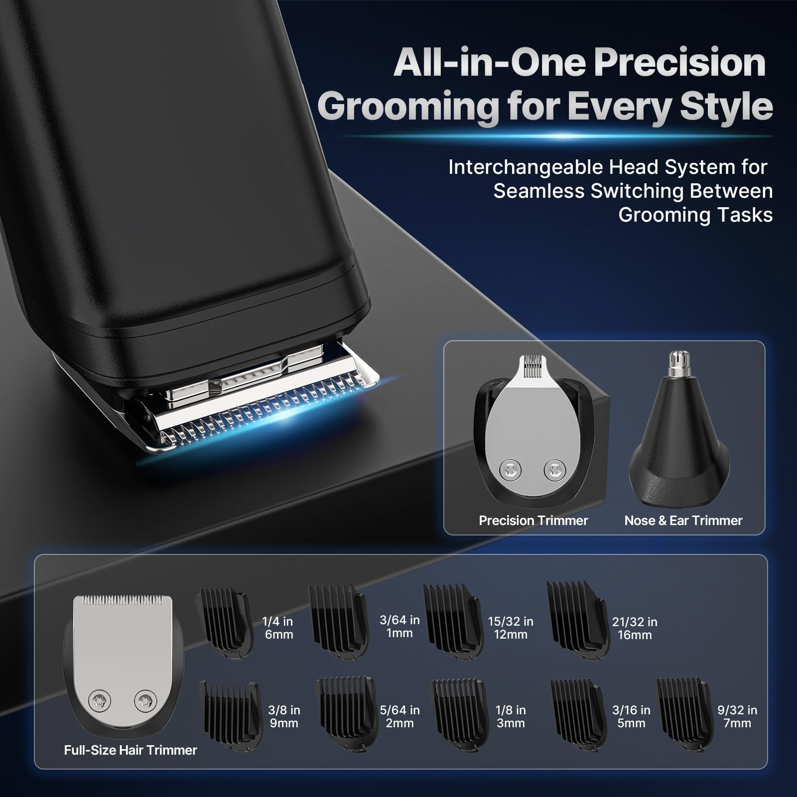 Beard Trimmer Hair Clippers for Men All-in-One Self-Sharpening Electric Men’s…