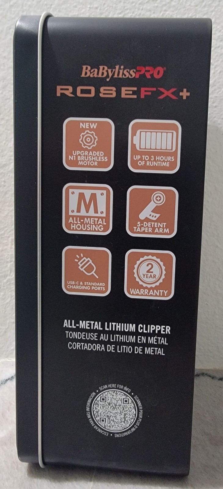 BABYLISSPRO ROSE FX+ ALL METAL LITHIUM CLIPPER FX870NRG – NEW