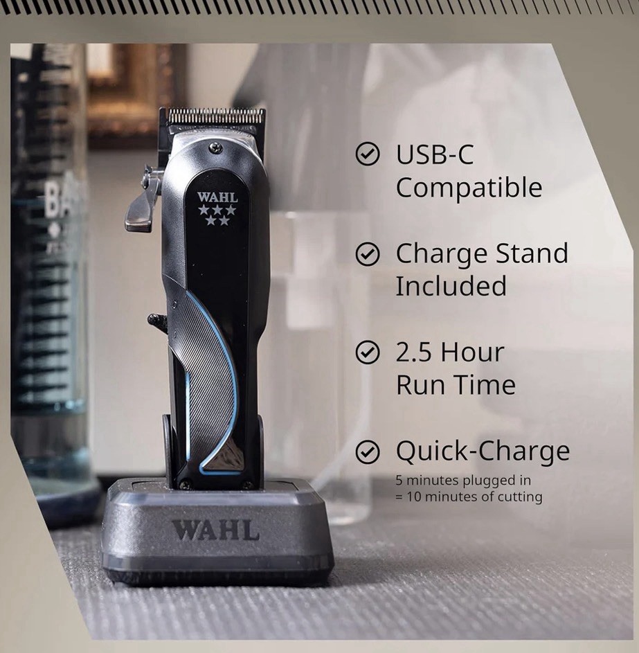 Wahl Professional 5-Star Senior 2.0 Cordless Clipper Model 8171 Black/Silver