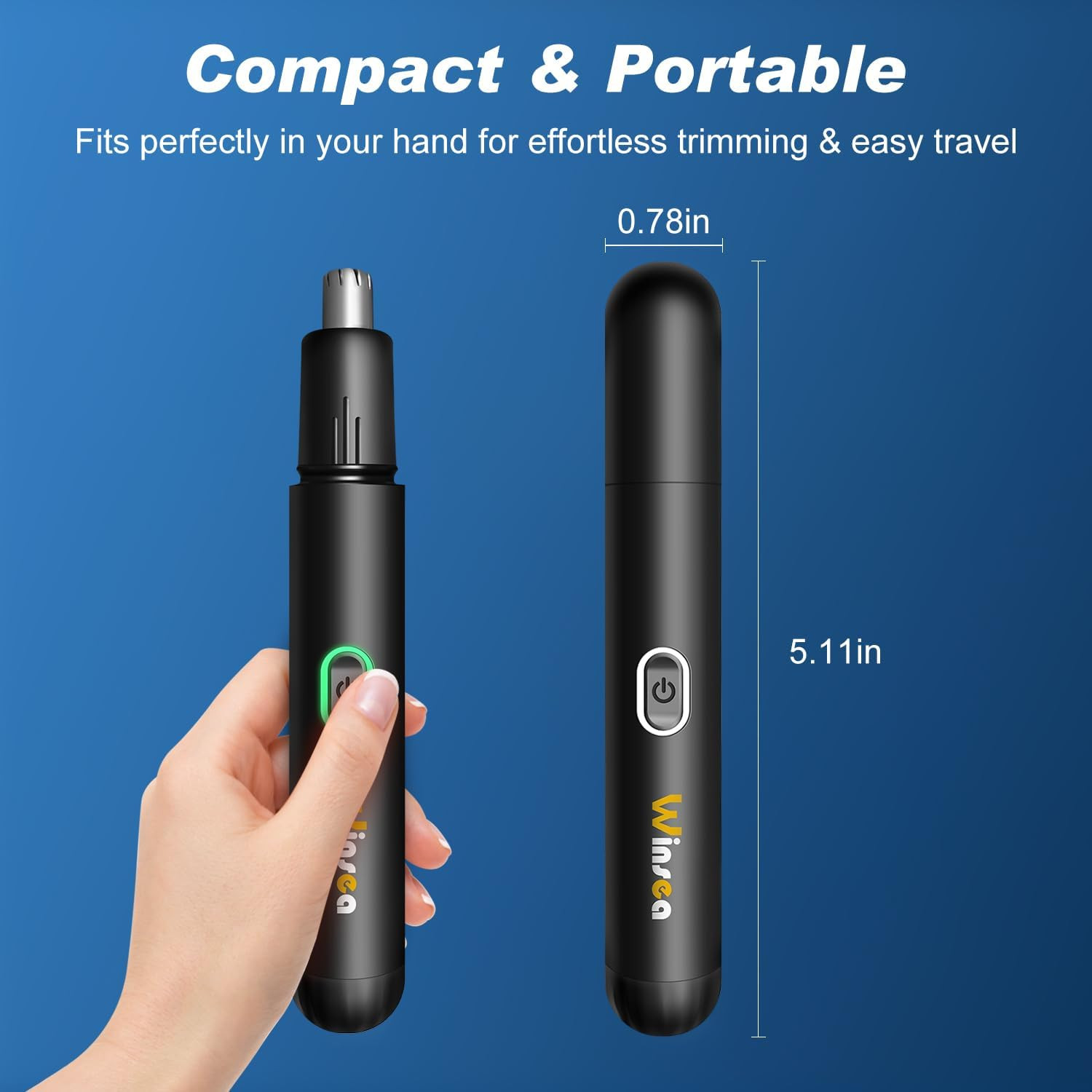 Precision Nose Hair Trimmer – 360° Safe & Efficient Electric Trimming, USB Recha