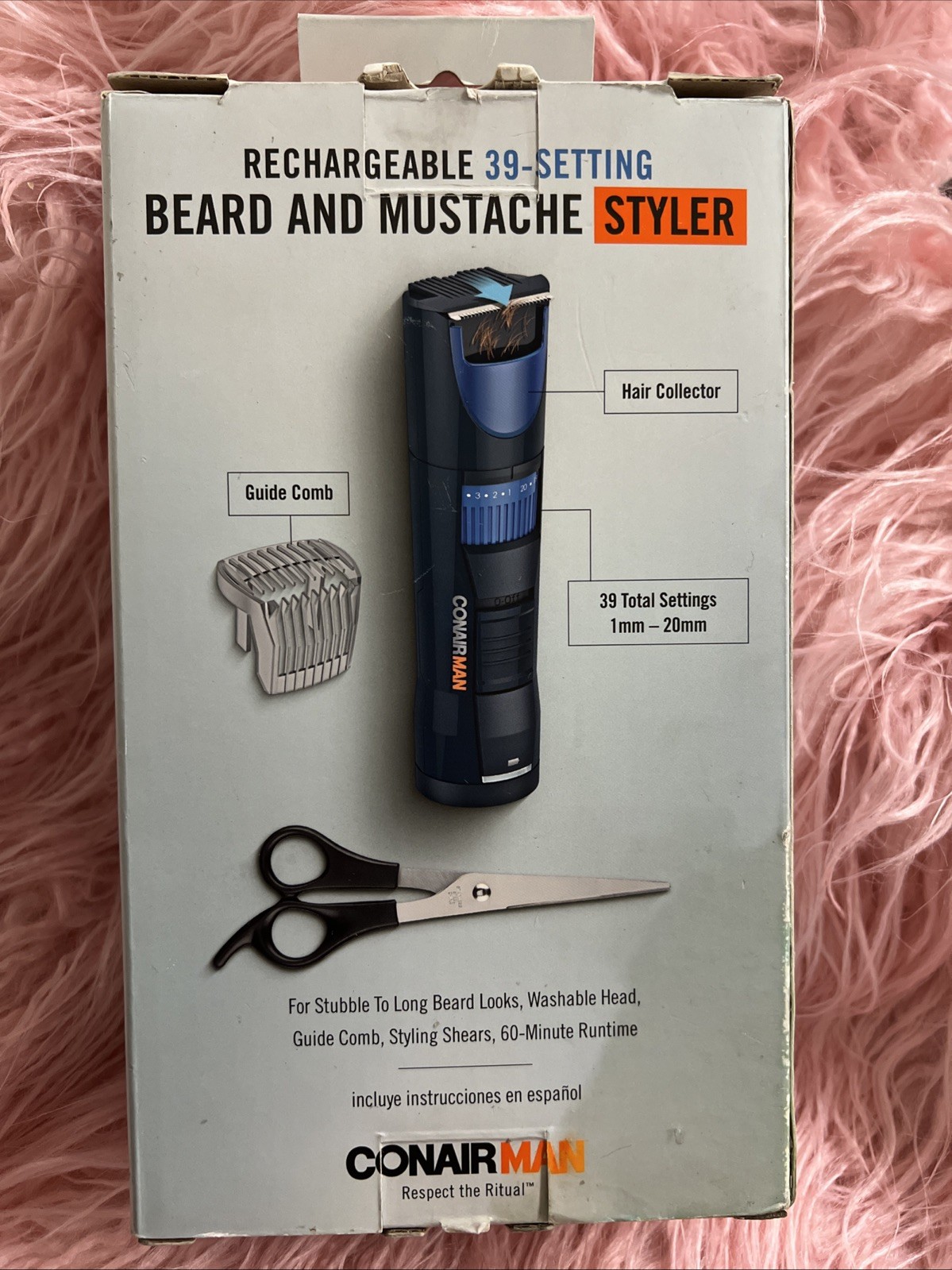 ConairMAN Beard and Mustache Trimmer, Battery Powered Beard and Mustache Trimmer