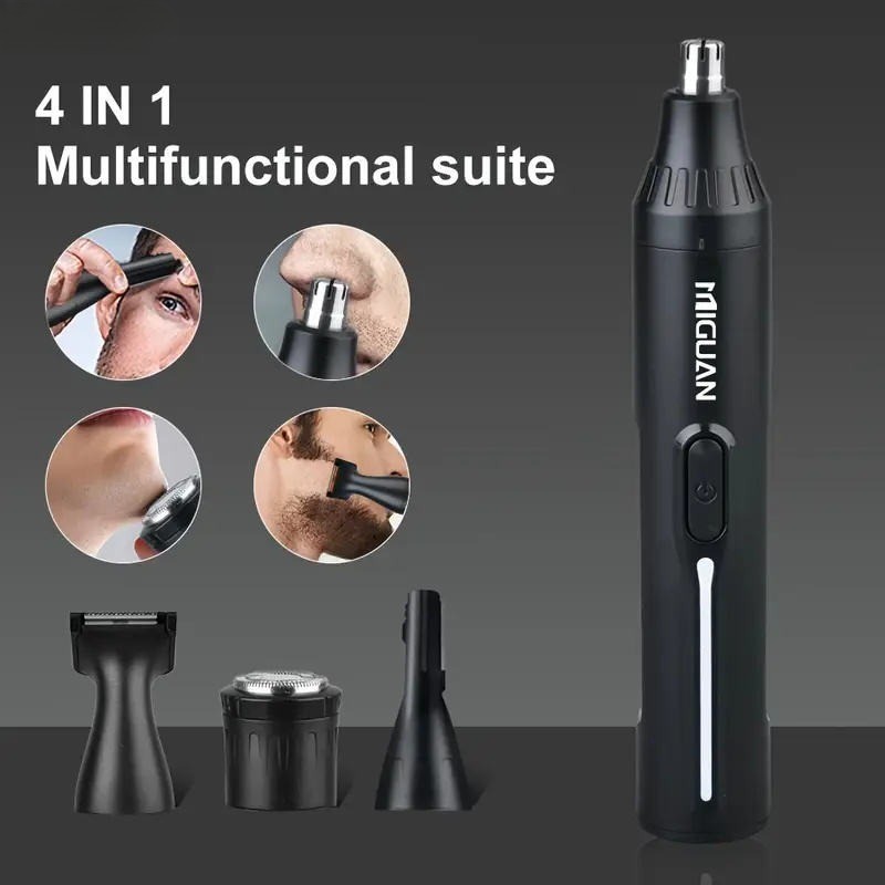 4 in 1 Ear and Nose Hair Trimmer Eyebrow Mustache Beard Shaver USB Rechargeable
