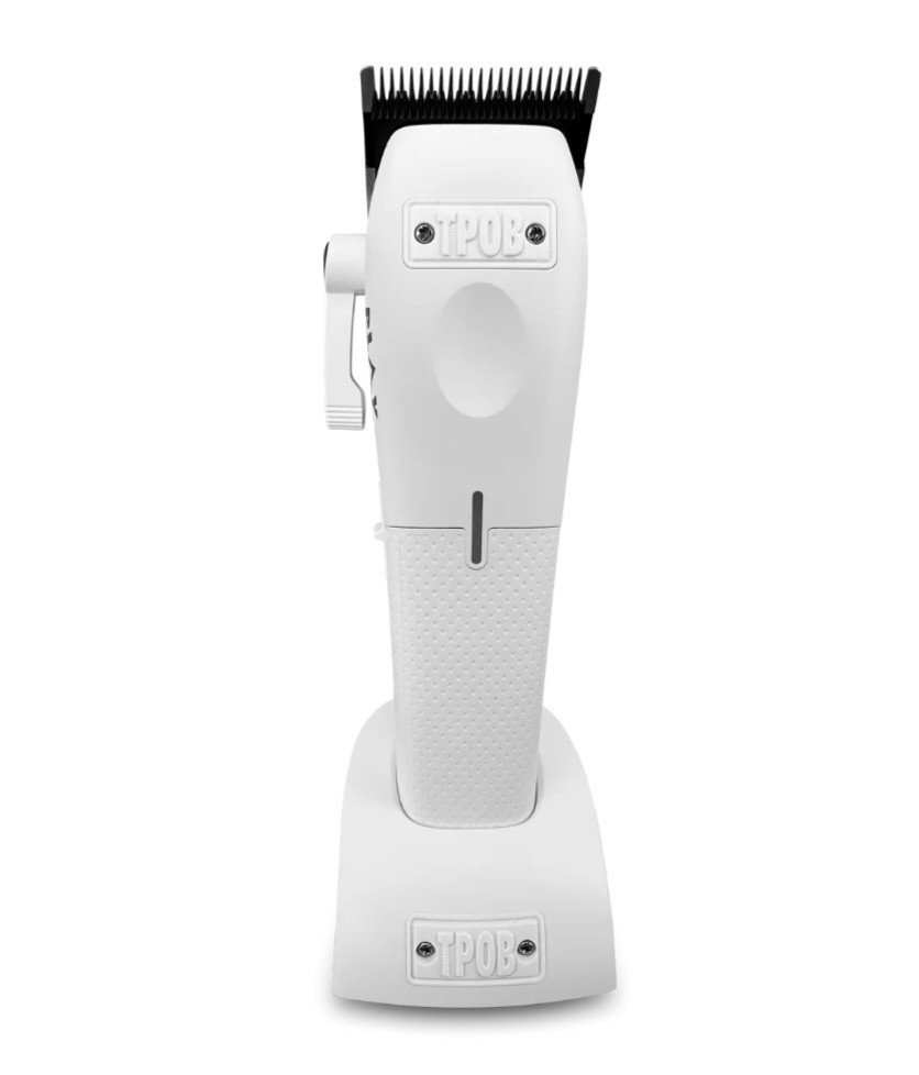 TPOB PLAY Cordless Hair Clipper White Dual Speed Motor Square Blade