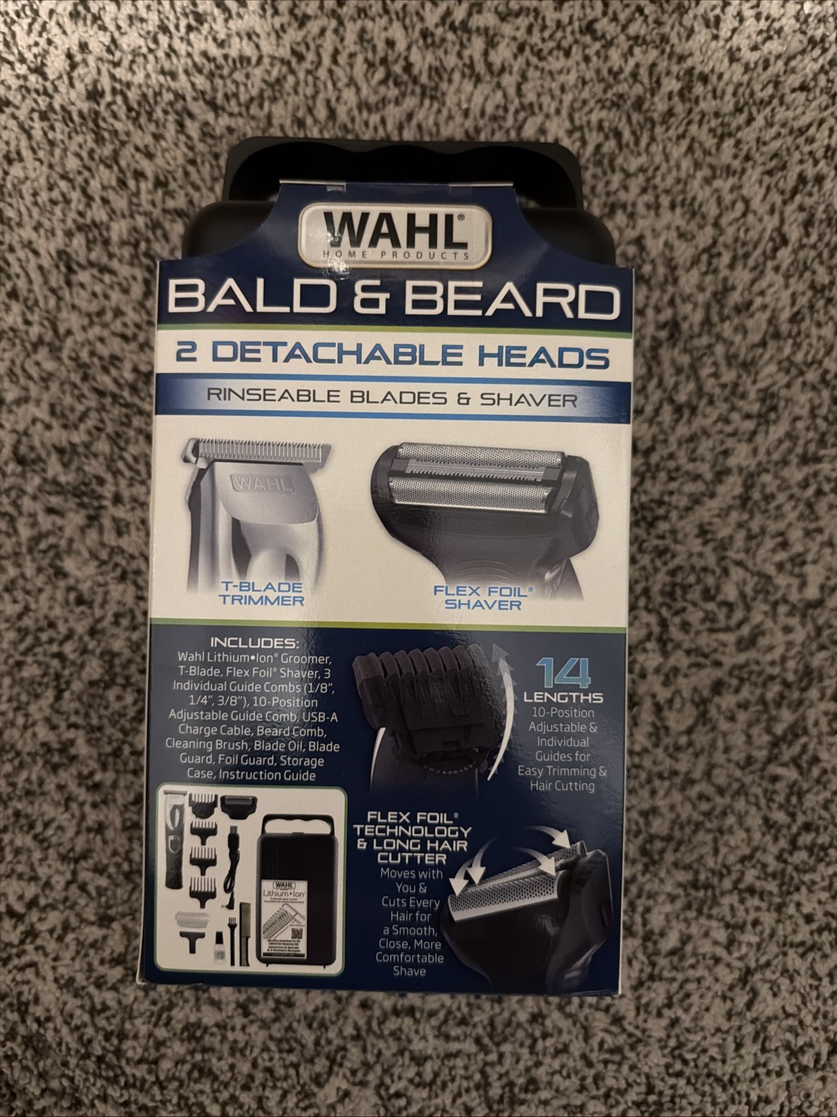 Wahl Lithium Ion Bald & Beard Men’s Cordless 2-Head Trimming Kit Brand NEW