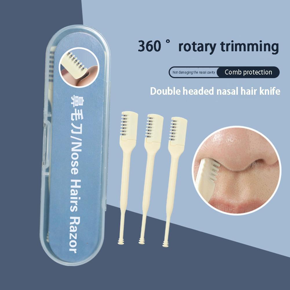 Nasal Hair Cutter Washable Double Head with Cleaning Brushes Nose Hair NICE NEW