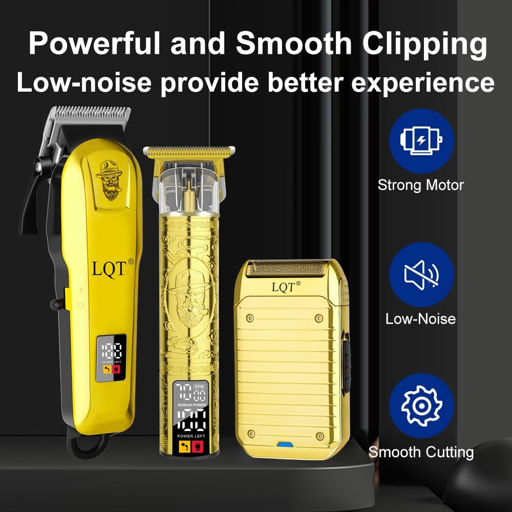 Professional Cordless Hair Clippers Kit – Rechargeable Trimmer for Men with P…