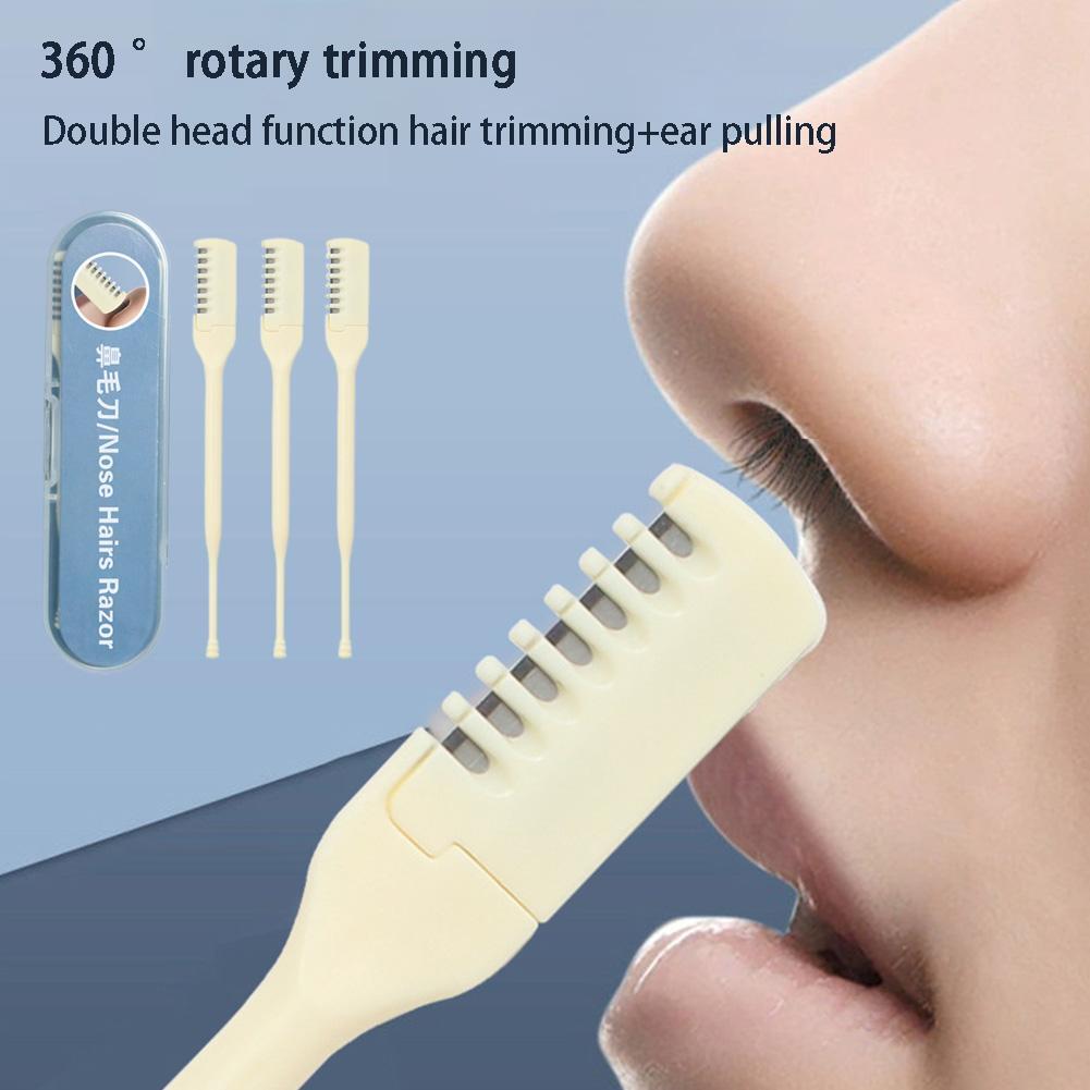 Nasal Hair Cutter Washable Double Head with Cleaning Brushes Nose Hair NICE NEW