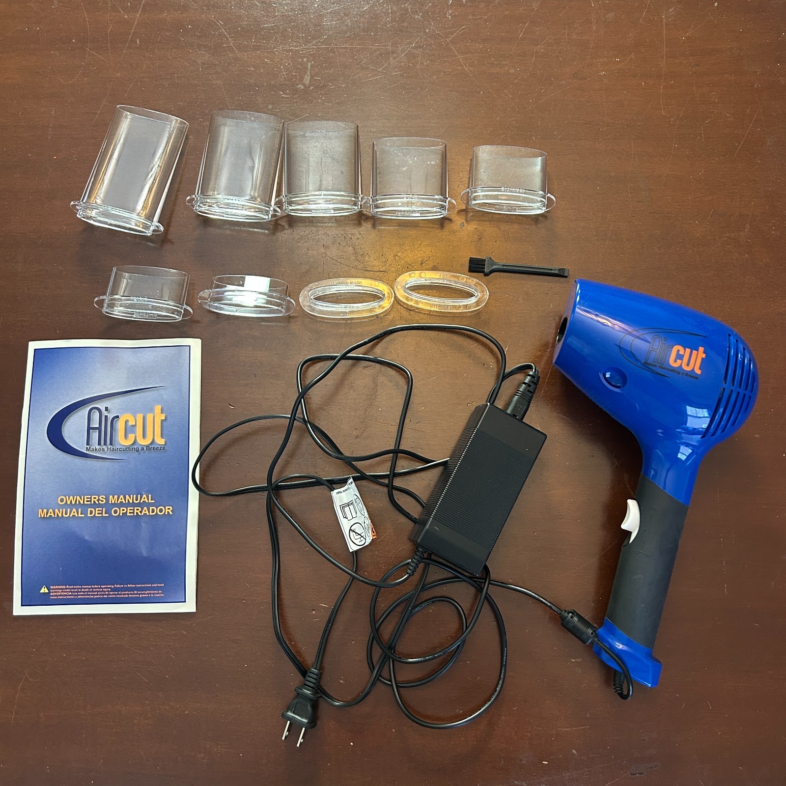 Aircut Vacuum Haircutting System DIY Home Kit Vacuum w/ 9 Guards Manual Tested