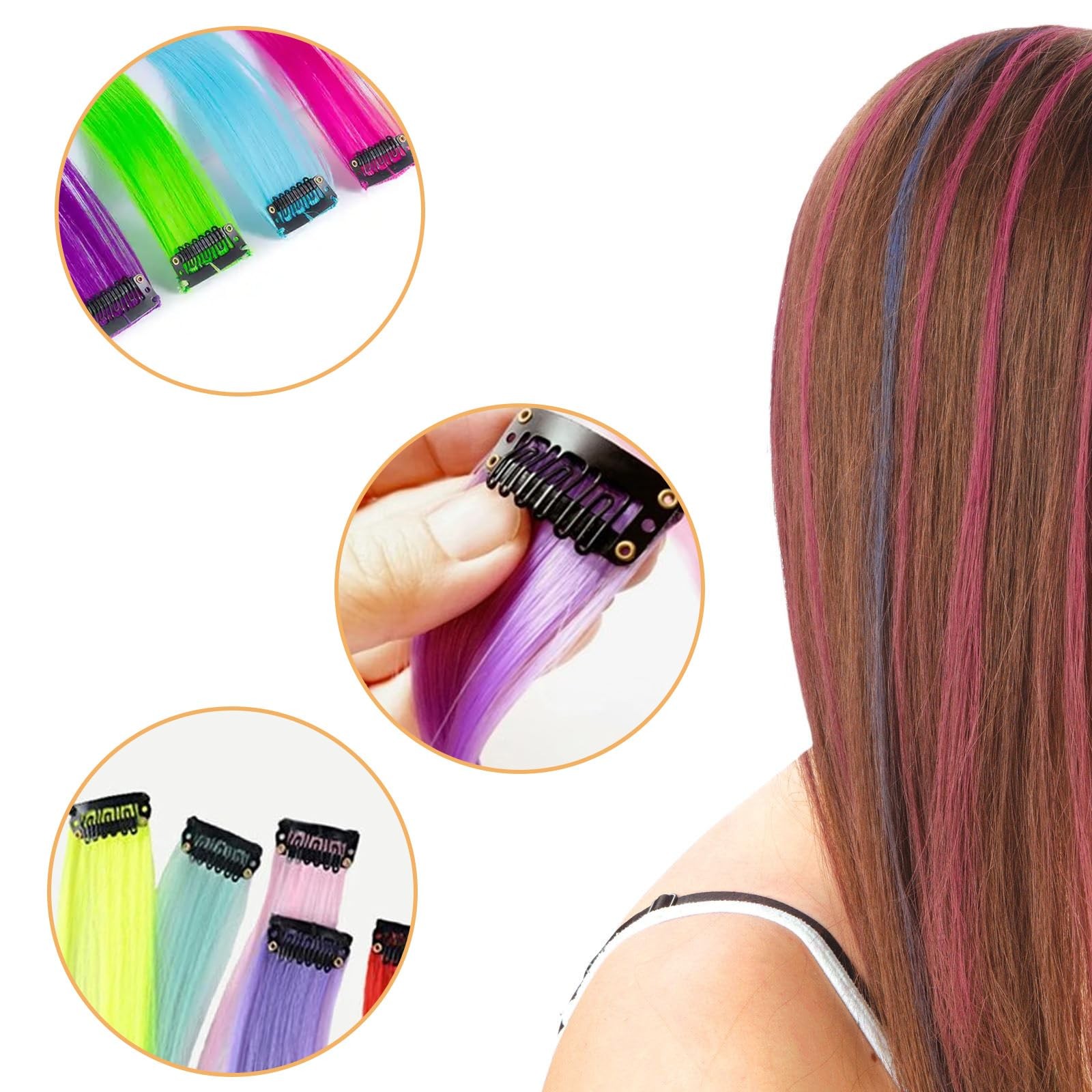 Hair Extension Clips, 30 Pcs 32mm 6-Teeth Wig 1 Count (Pack of 31), Black