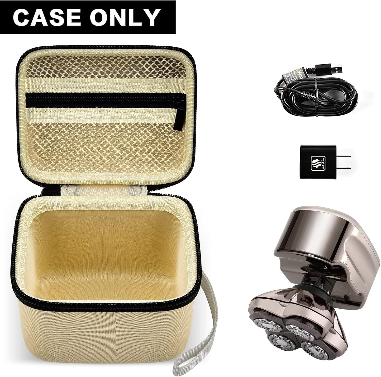 Compact & Lightweight Storage Case for Skull Shaver Electric Razor – Beige