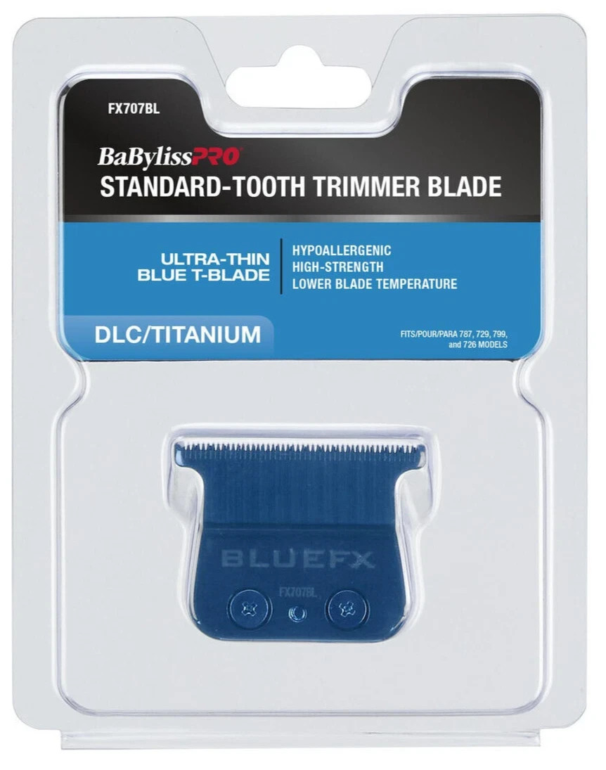 BabylissPro STANDARD-TOOTH T-BLADE BLUE DLC/TITANIUM ULTRA-THIN | FX707BL | NEW