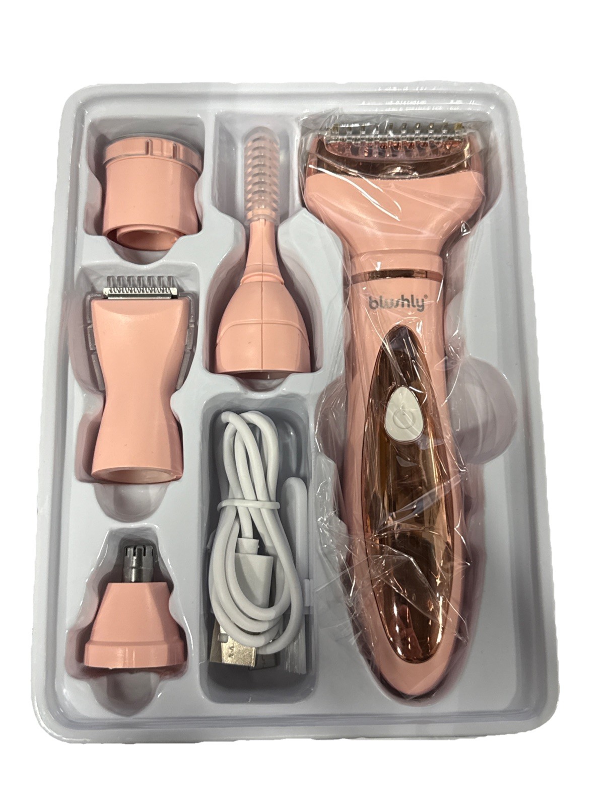 Blushly 5-in-1 Rechargeable Hair Trimmer w/ Battery (Rose)