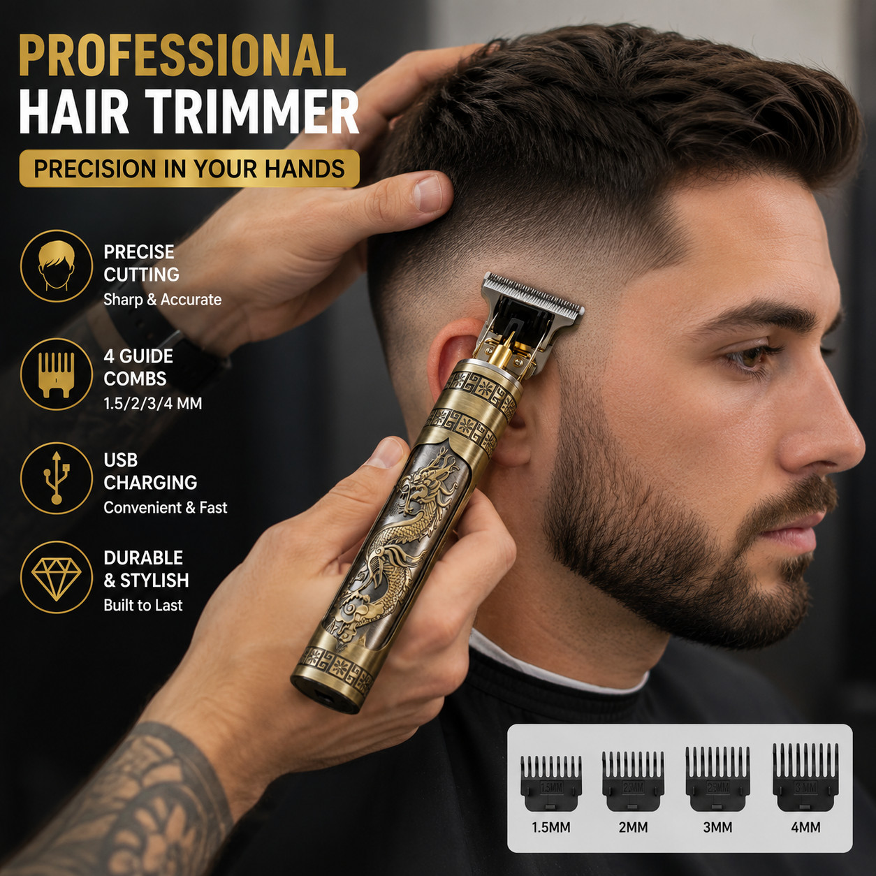 Vintage T9 Barbeador Dragon Beard Hair Trimmer Cutter Machine for Men