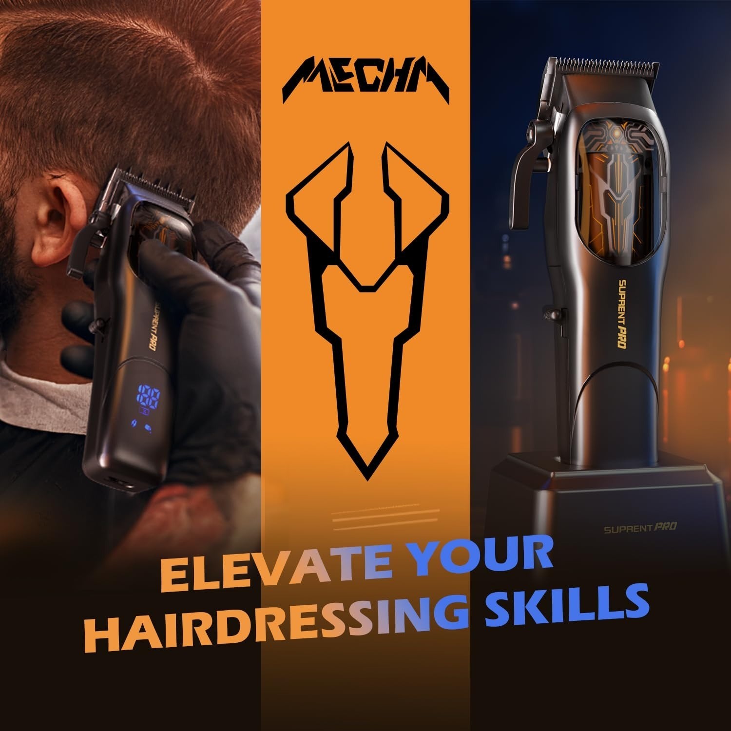 SUPRENT Hair Clippers Professional Cordless with High Torque Motor