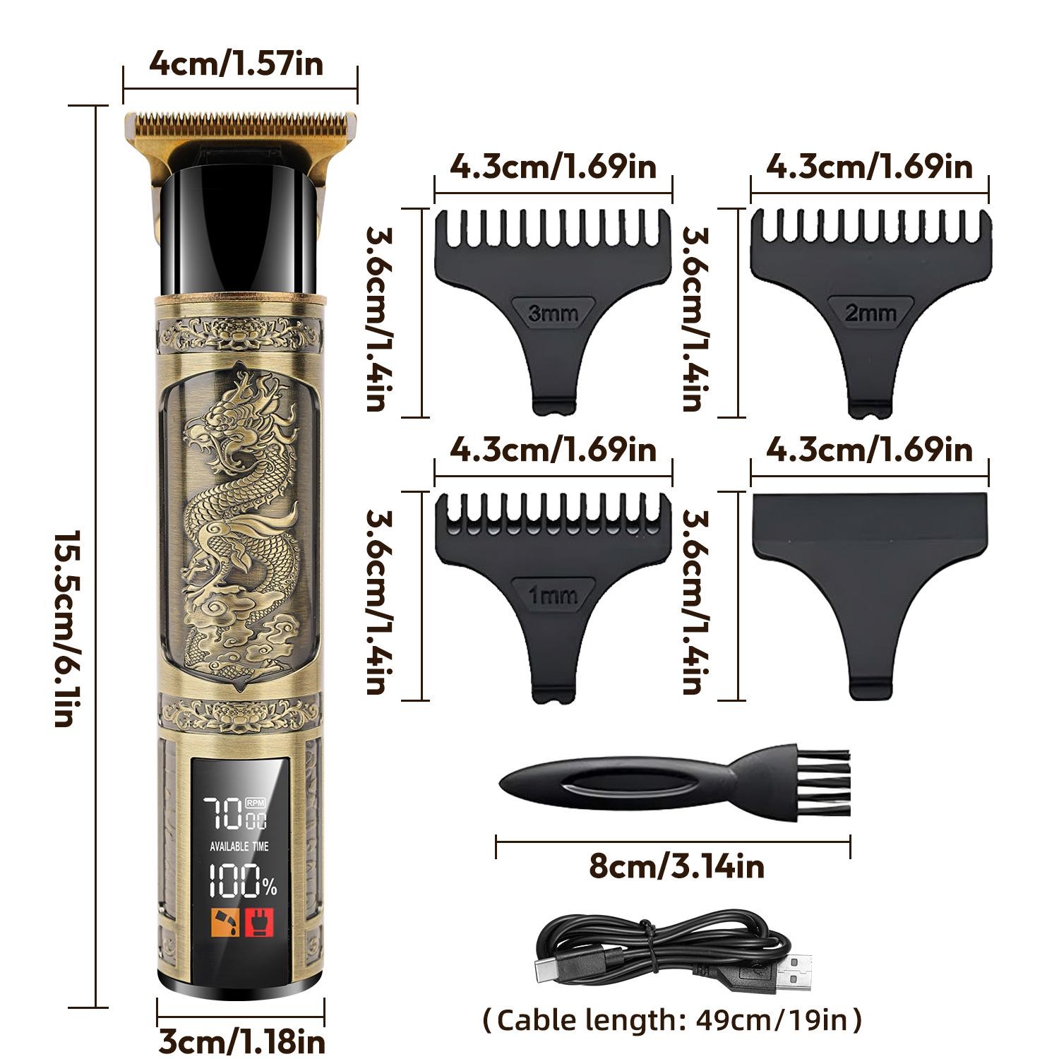 Hair Clippers for Men Cordless Professional Beard Trimmers with LCD Display