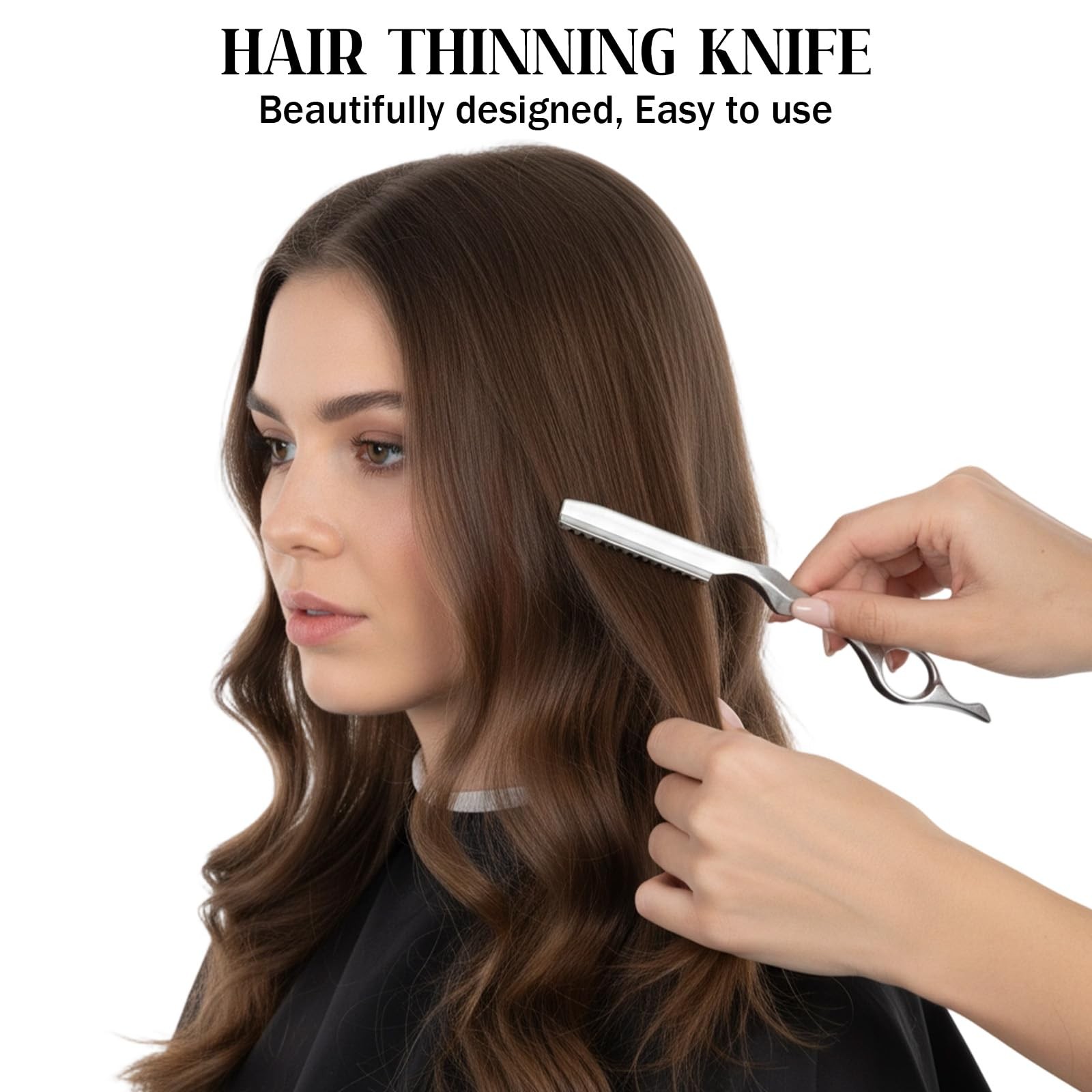 Hair Razors for Cutting Hair, 6.9″ Stainless Steel Thinning Razor Silver