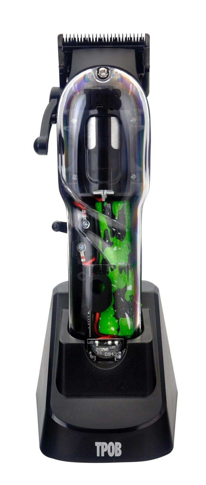 Professional Hair Clippers Set – TPOB Slime 2, Black with Colorful Splatts, Salo