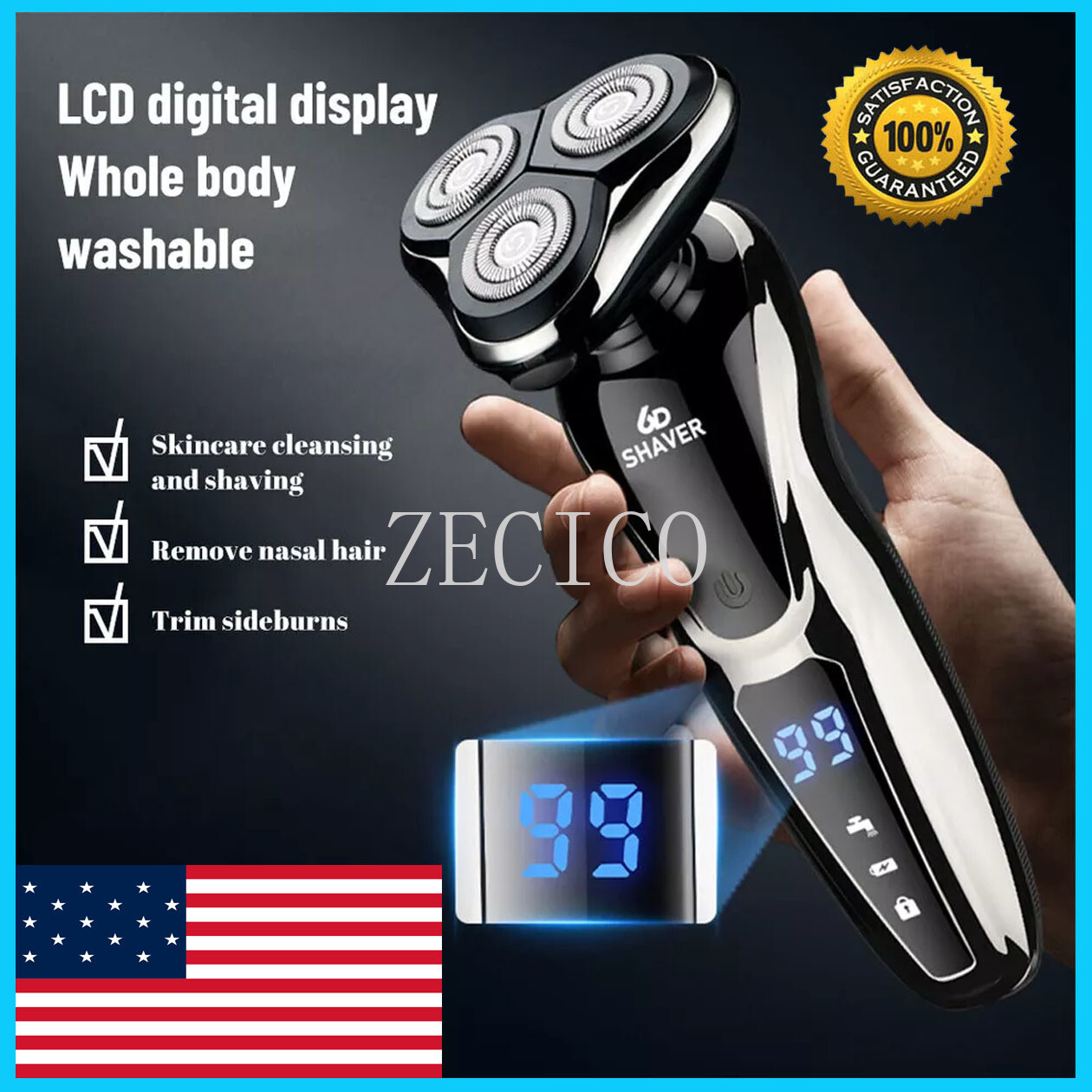Electric Hair Remover Shavers Bald Head Razor Smooth Skull Cord Cordless Wet Dry
