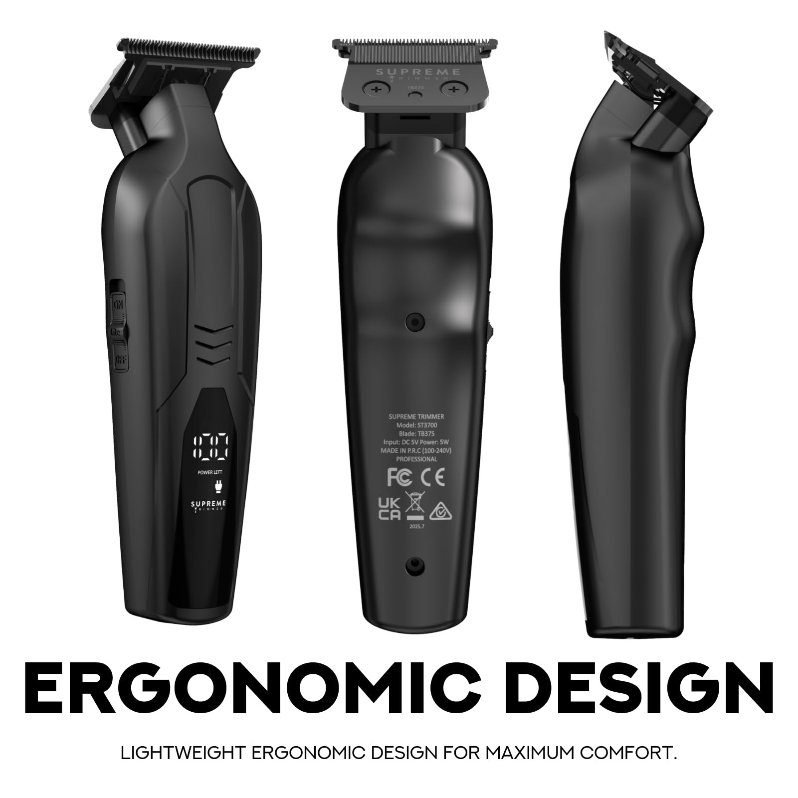 Vader Lite ST3700 Professional Barber Trimmer – Ultra Sharp Zero Gap DLC T-Bl…