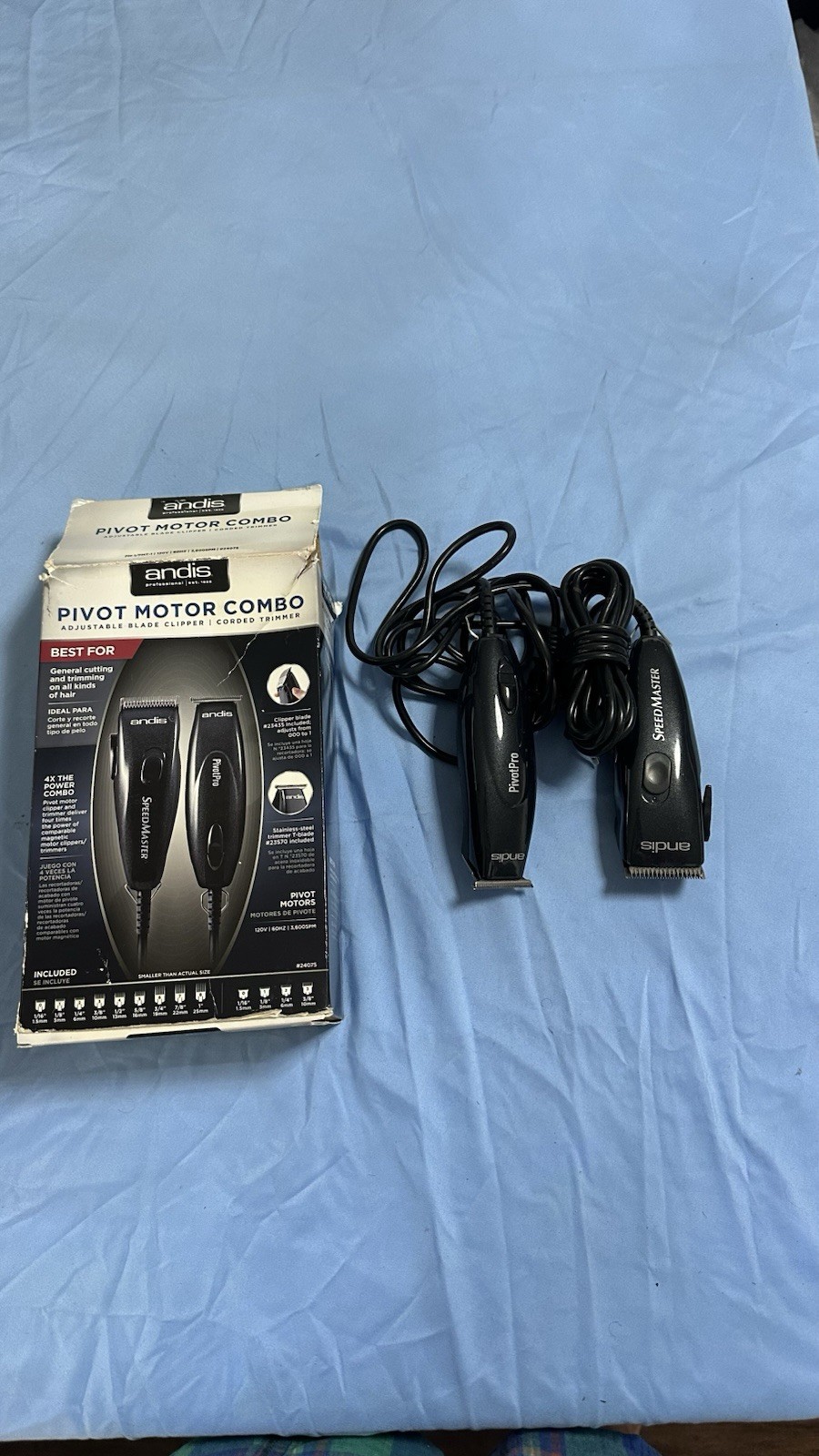 Andis Pivot Motor Combo Corded Clipper & T-Blade Trimmer Kit Black 24075